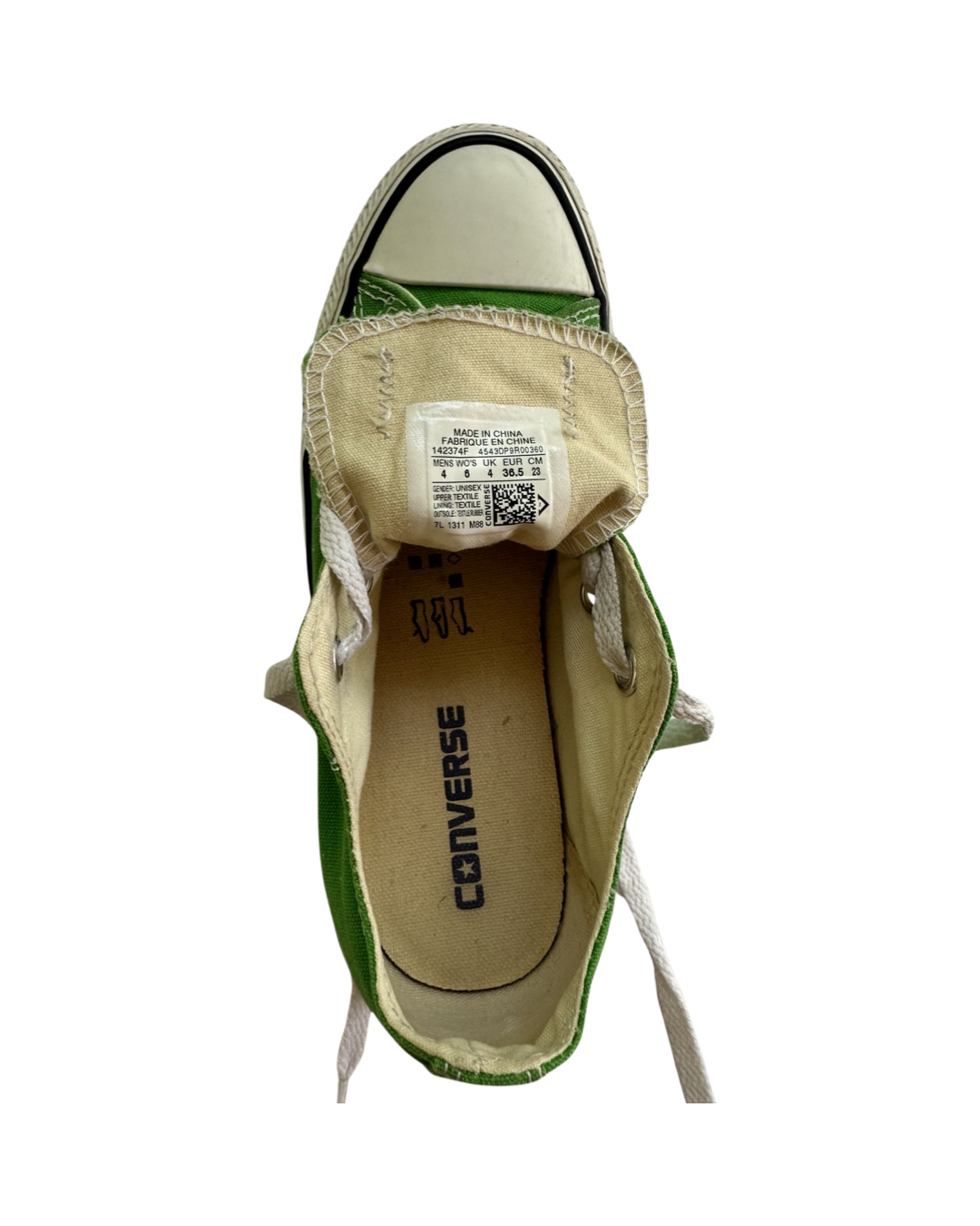 Men’s Size 4 / Women’s Size 6 Green Canvas Converse All Star Shoes