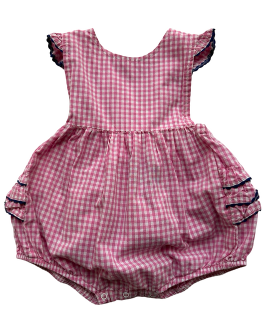 2T Toddler Girls Lil Cactus Ruffle, Gingham Romper.