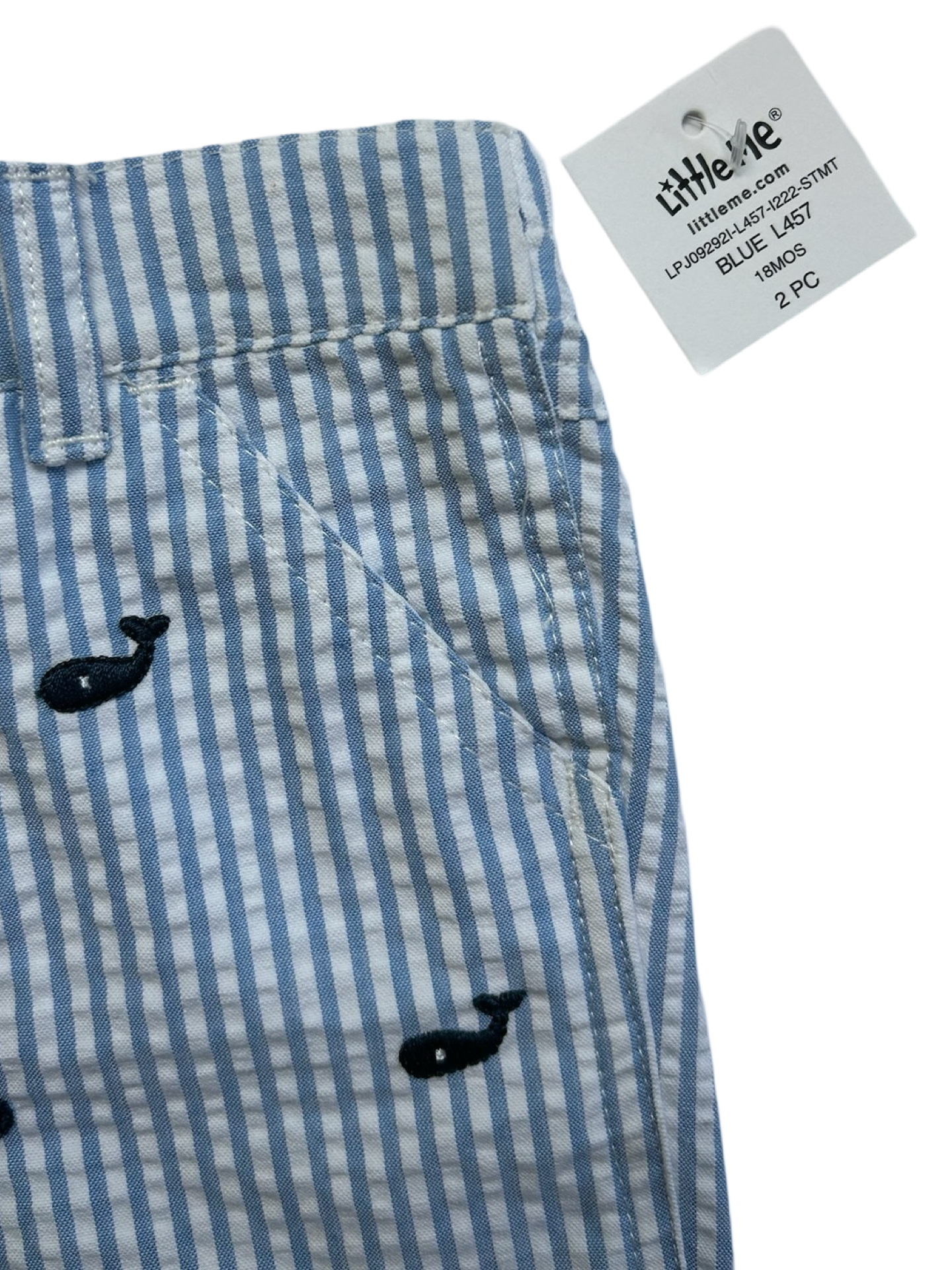 18M Baby Boys Little Me Polo / Short With Embroidered Whales 🐳 🐳 2 Pieces Set