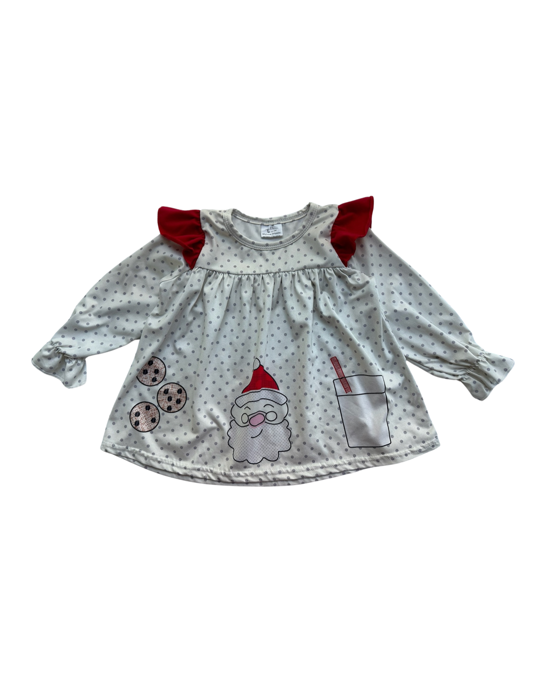 12M-18M Baby Girl Boutique Santa's Milk and Cookies 2pc Set