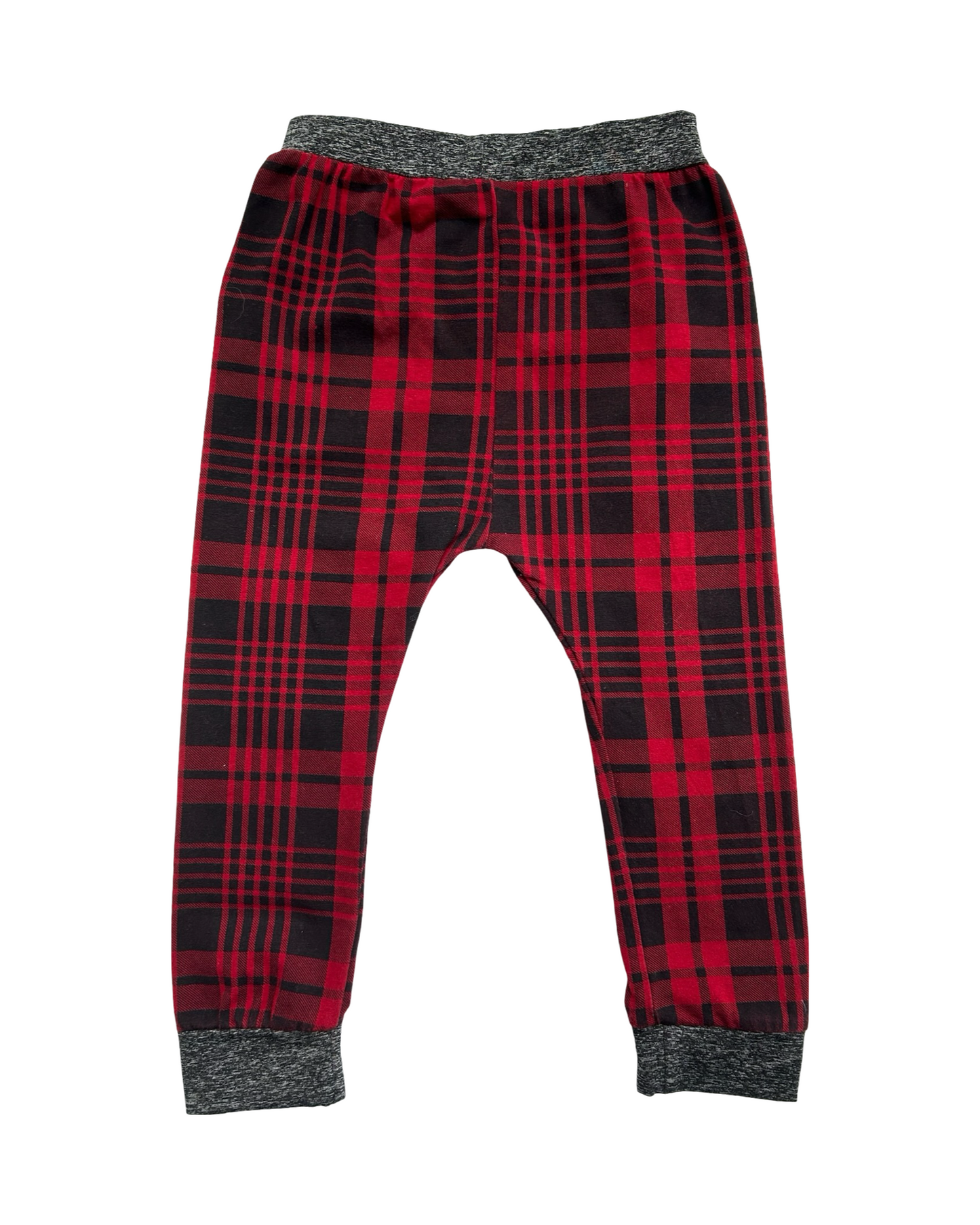 5T Toddler Boys Red Buffalo Plaid Print  Jogger