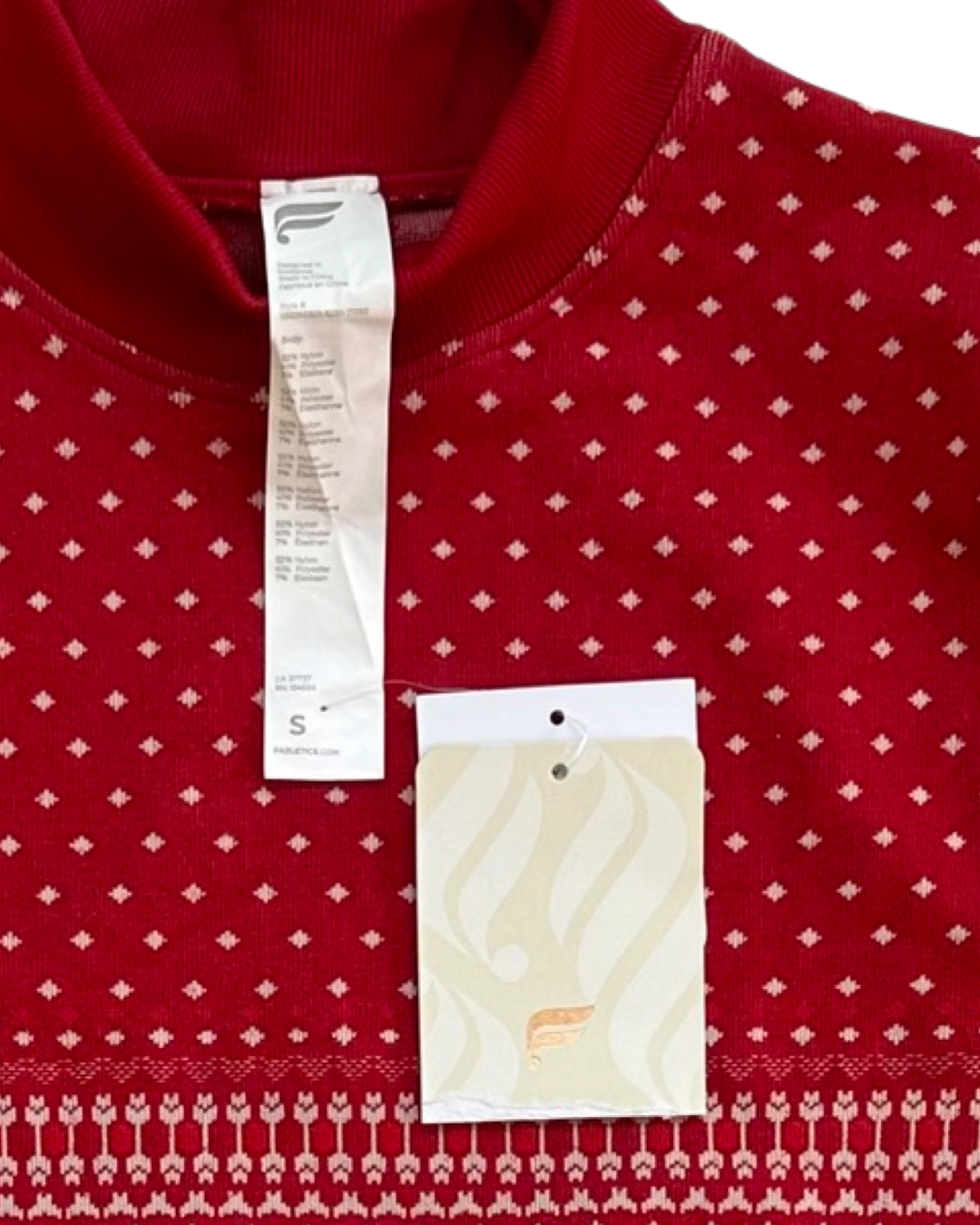 Women’s Size Small Fabletics Cardinal Red Holly Seamless Long Sleeve Shirt Top