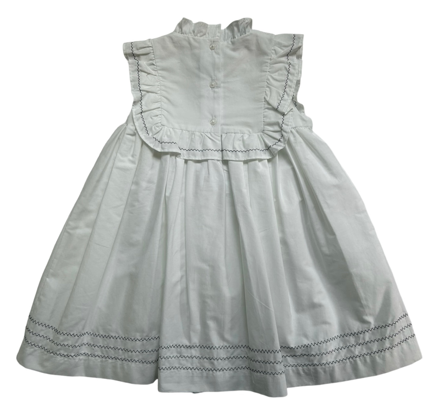 18-24M Baby Girls Janie & Jack Crips Pleating To The Ruffle, Zig-Zag Details And Diaper Cover 2 Pieces Set