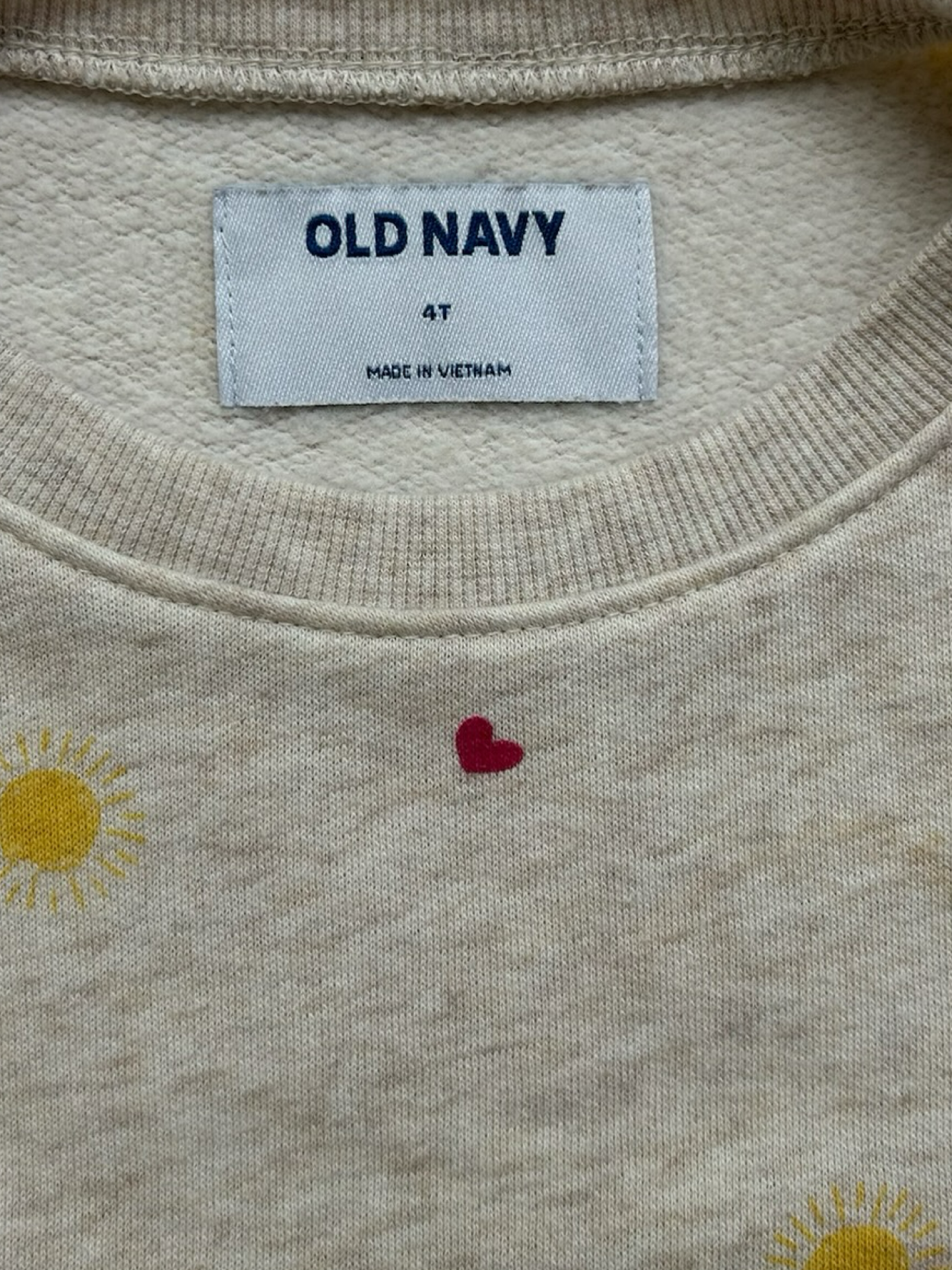 4T Toddler Girl’s Old Navy Drop-Shoulder Fleece Crew-Neck Sweatshirt ❤️ ☀️ 🌈