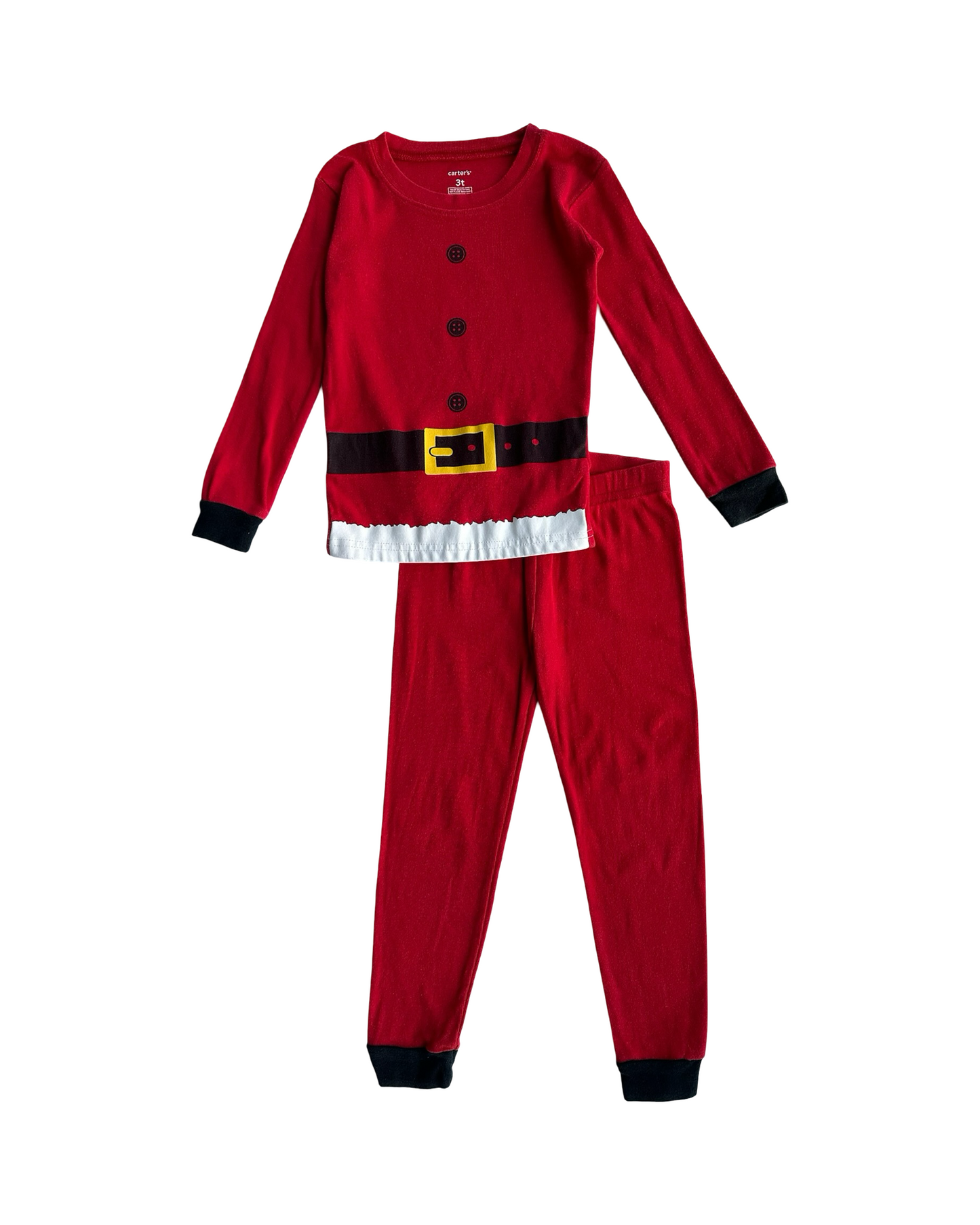 3T Toddler Boy Carter’s Striped Santa Claus Christmas Pajamas 2 Pieces Set