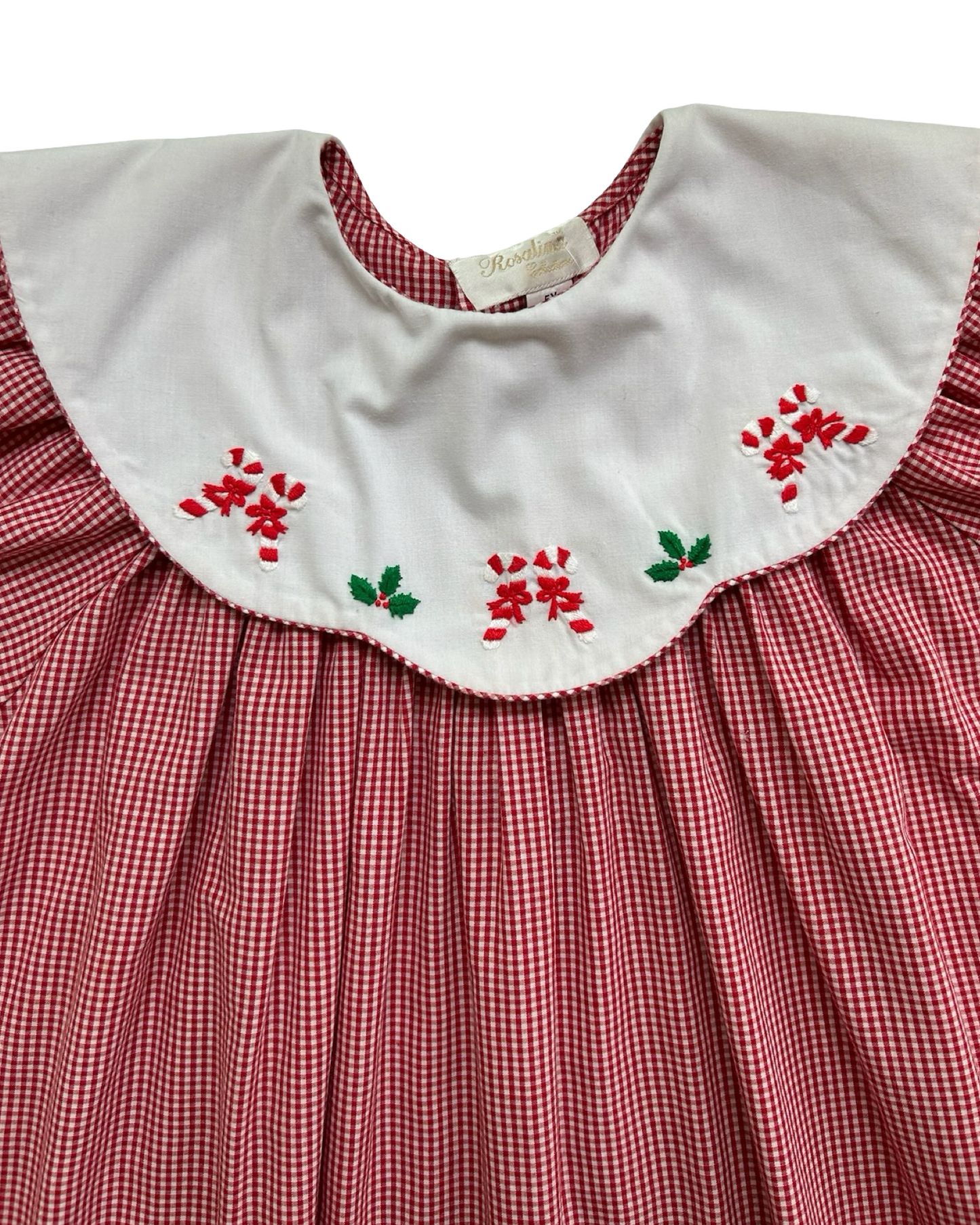 5T Toddler Girls Rosalina Collection Christmas Embroidered Short Sleeves Dress