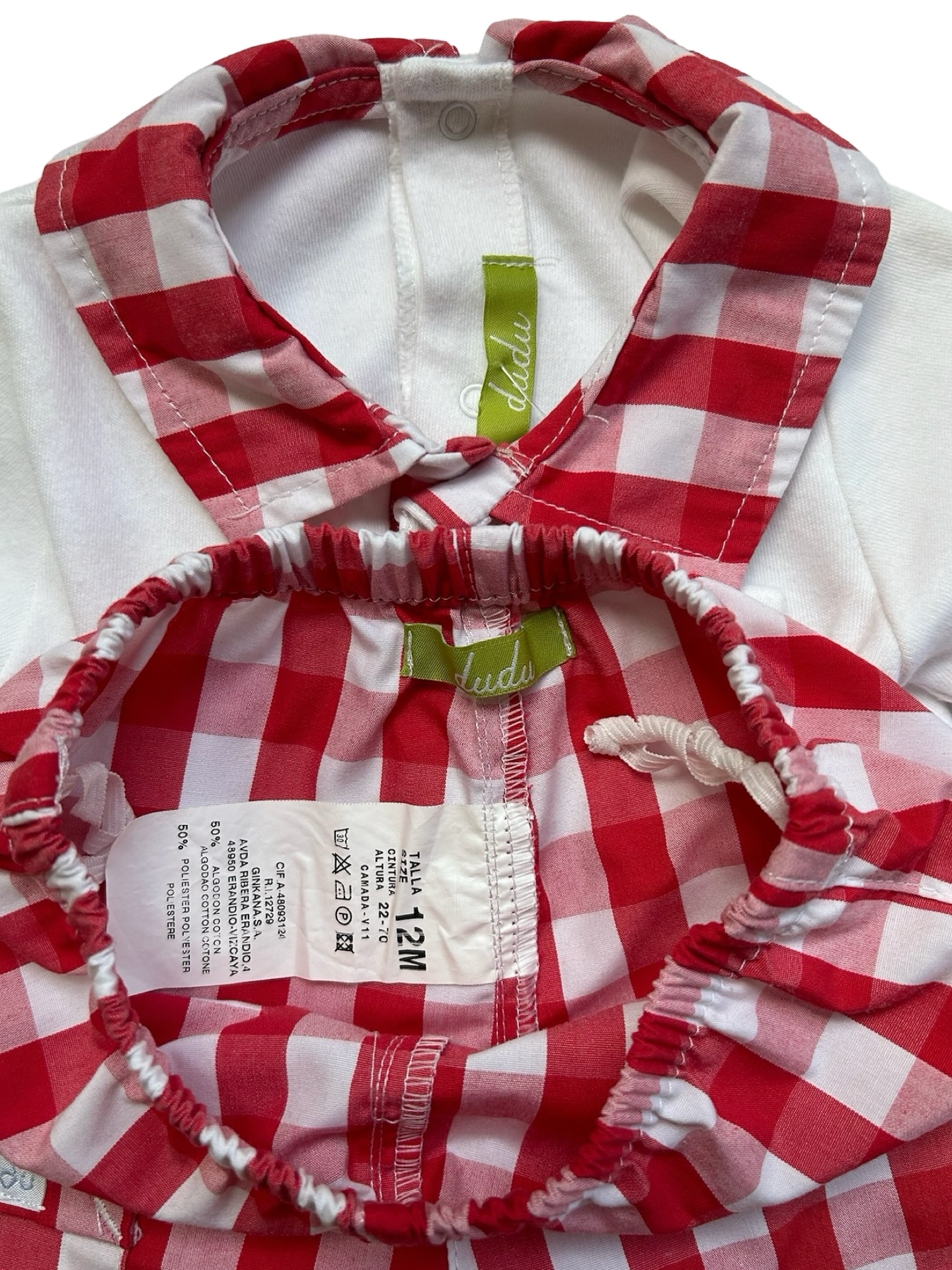 12M Baby Boys Dudu Gingham Short And Shirt With Pockets 2 Pieces Set