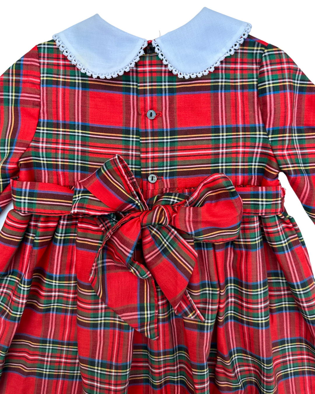 2T Toddler Girl Polly Flinders Classic Vintage Smocked Christmas Plaid Dress
