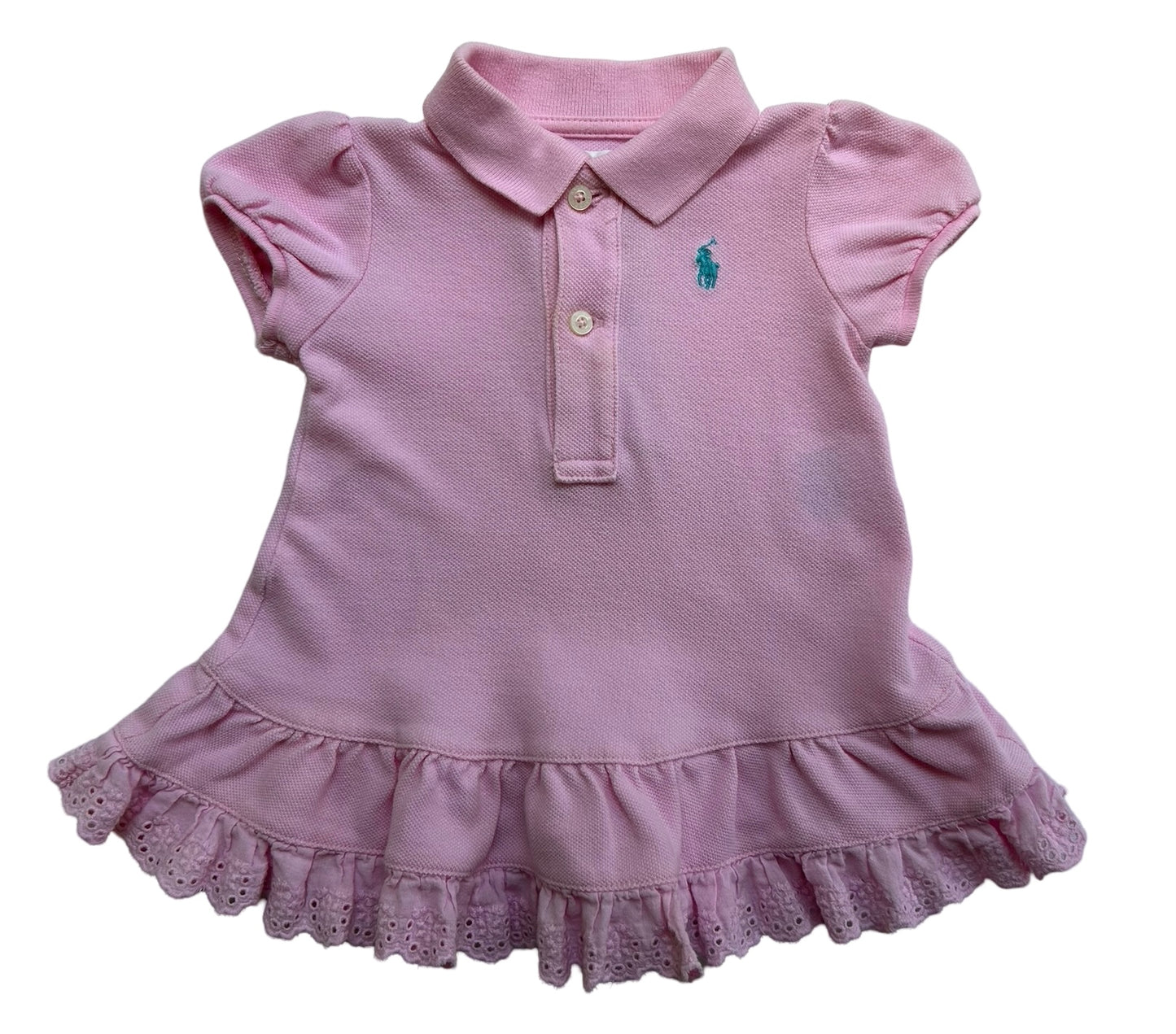 3M Baby Girl Ralph Lauren Pink Pique Knit  Polo Dress