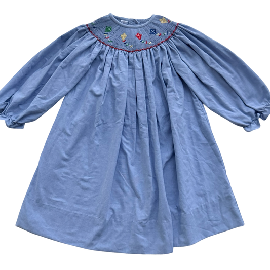 3T Toddler Girl Amanda Remembered Blue Smocked Kite Dress