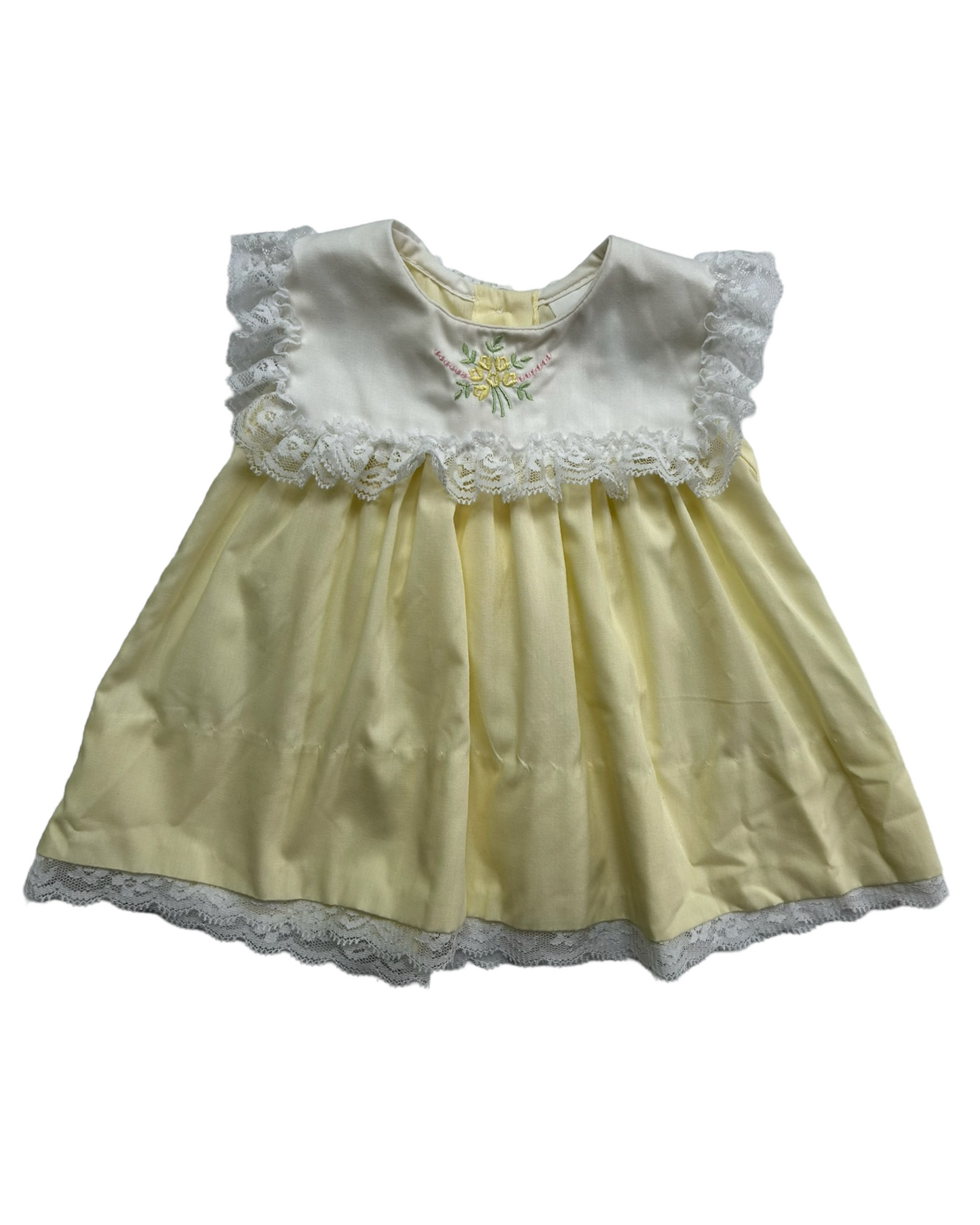 3M Baby Girls Vintage Alexis Ruffles And Lace Diaper Cover / Dress Two Pieces Set.