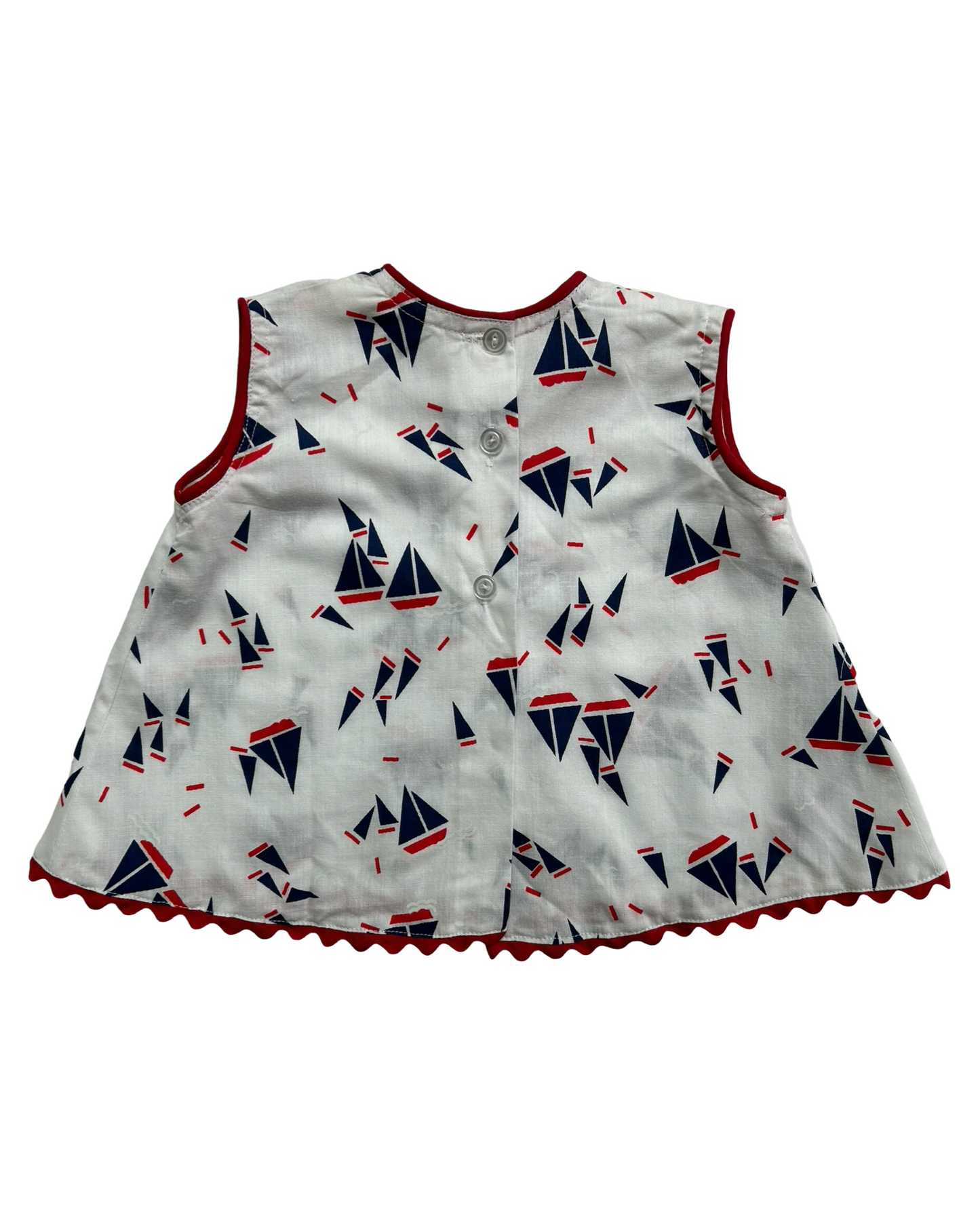 9M-12M Baby Girls Sailboats Blouse One Piece.