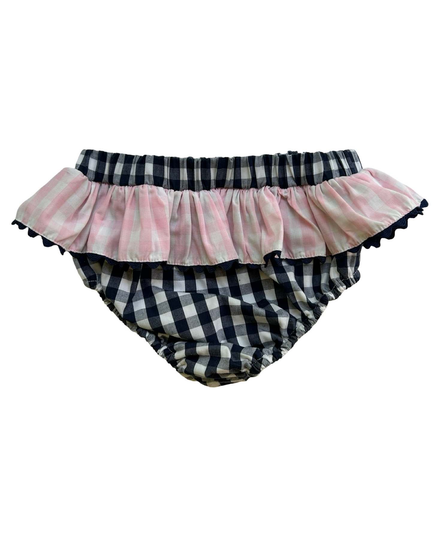 6T Toddlers Girls Shrimp & Grits Smocked And Gingham Pattern Swimsuit Two Pieces Set