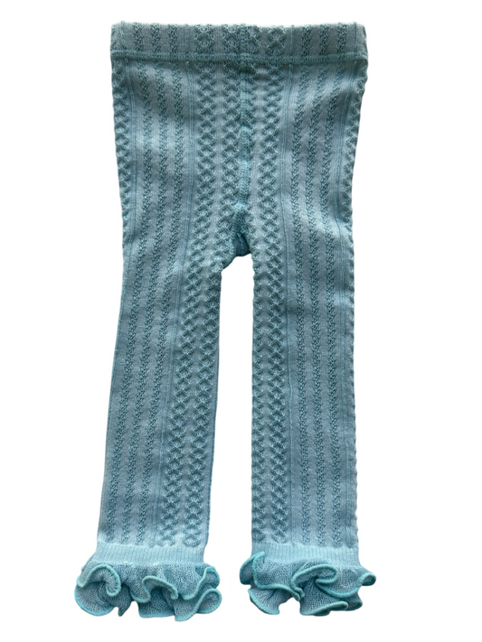 0-6M Baby Girls MudPie Lace Ruffle Knit Leggings