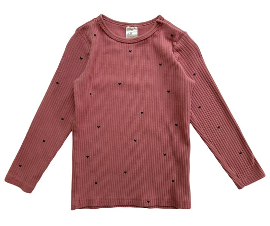 2T Toddler Girls H&M Heart 🖤🖤🖤 Long Sleeve Sweater Top.