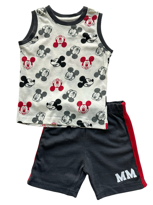 24M Baby Boys Disney Mickey Mouse Tank Top And Short MM Print.