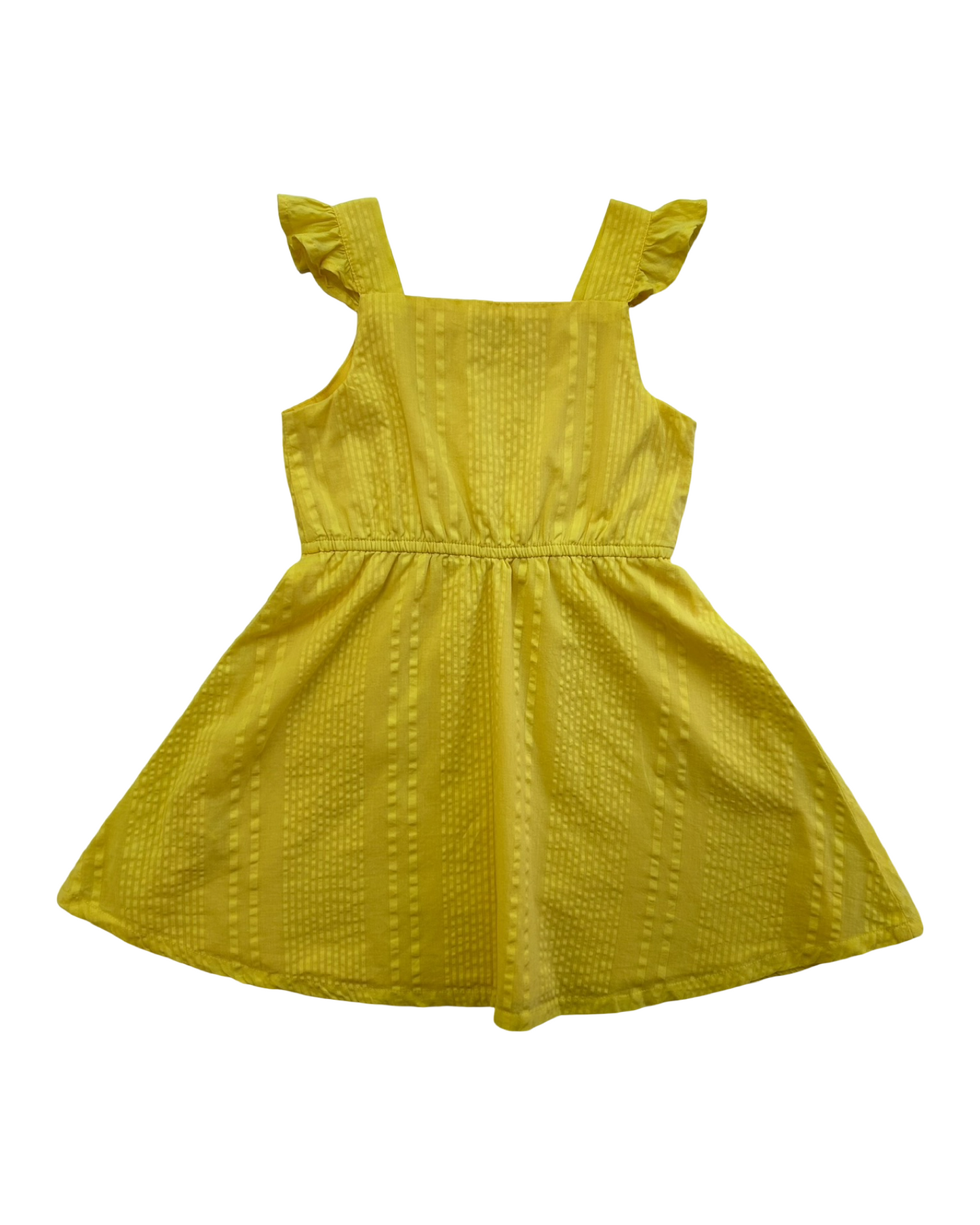 S 4T Toddler Girls Cooper Key Striped Yellow Sleeveless Dress.