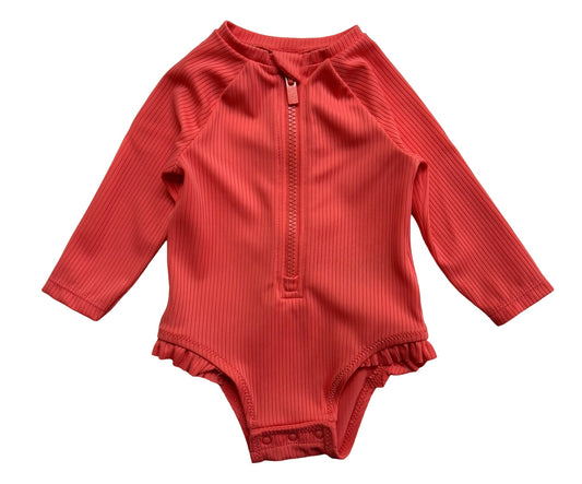 3M-6M Old Navy Baby Girl’s Zip-Front RashGuard Swim Suit