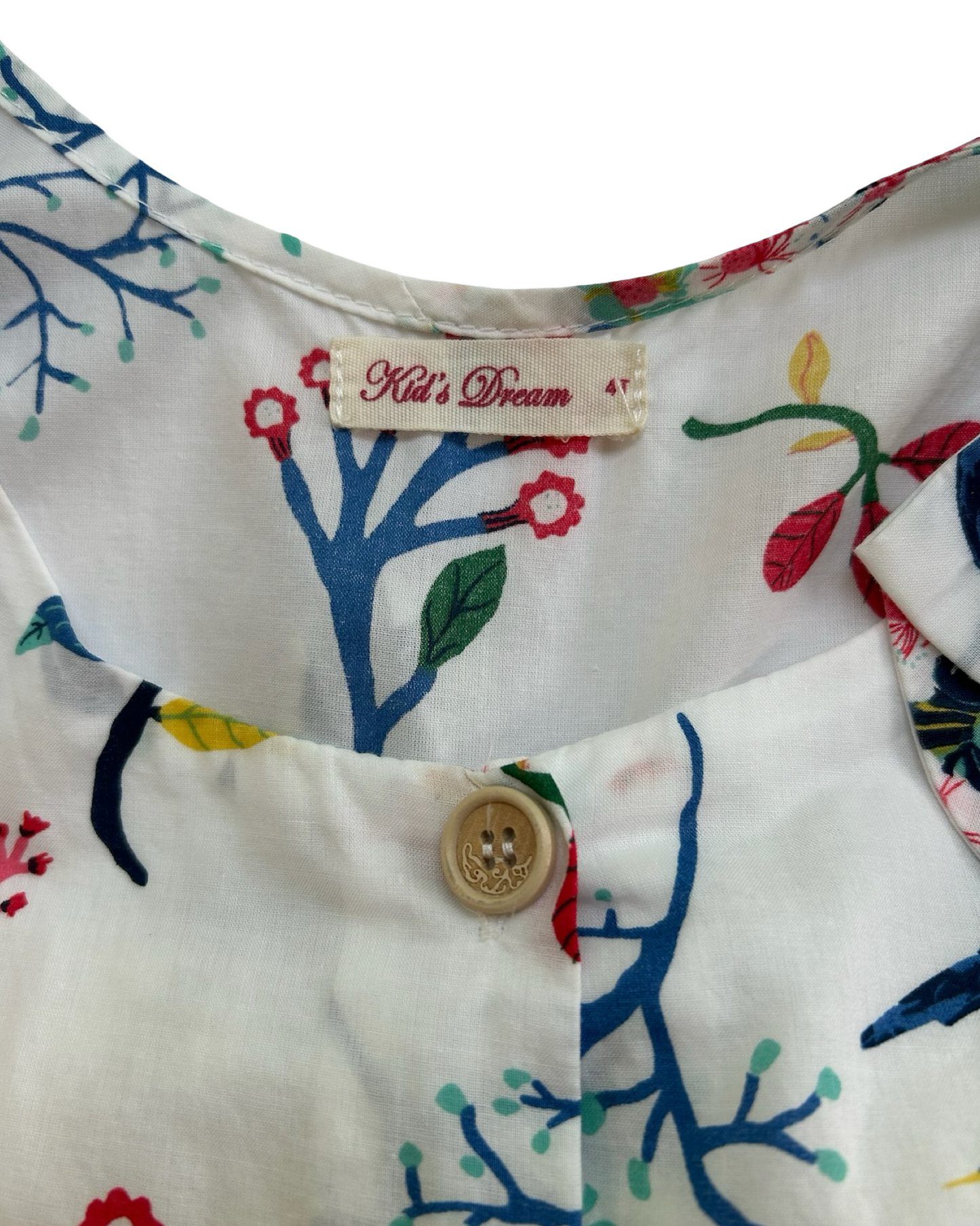 4T Toddler Girls Kids Dream Bold Floral Button Sleeveless Dress