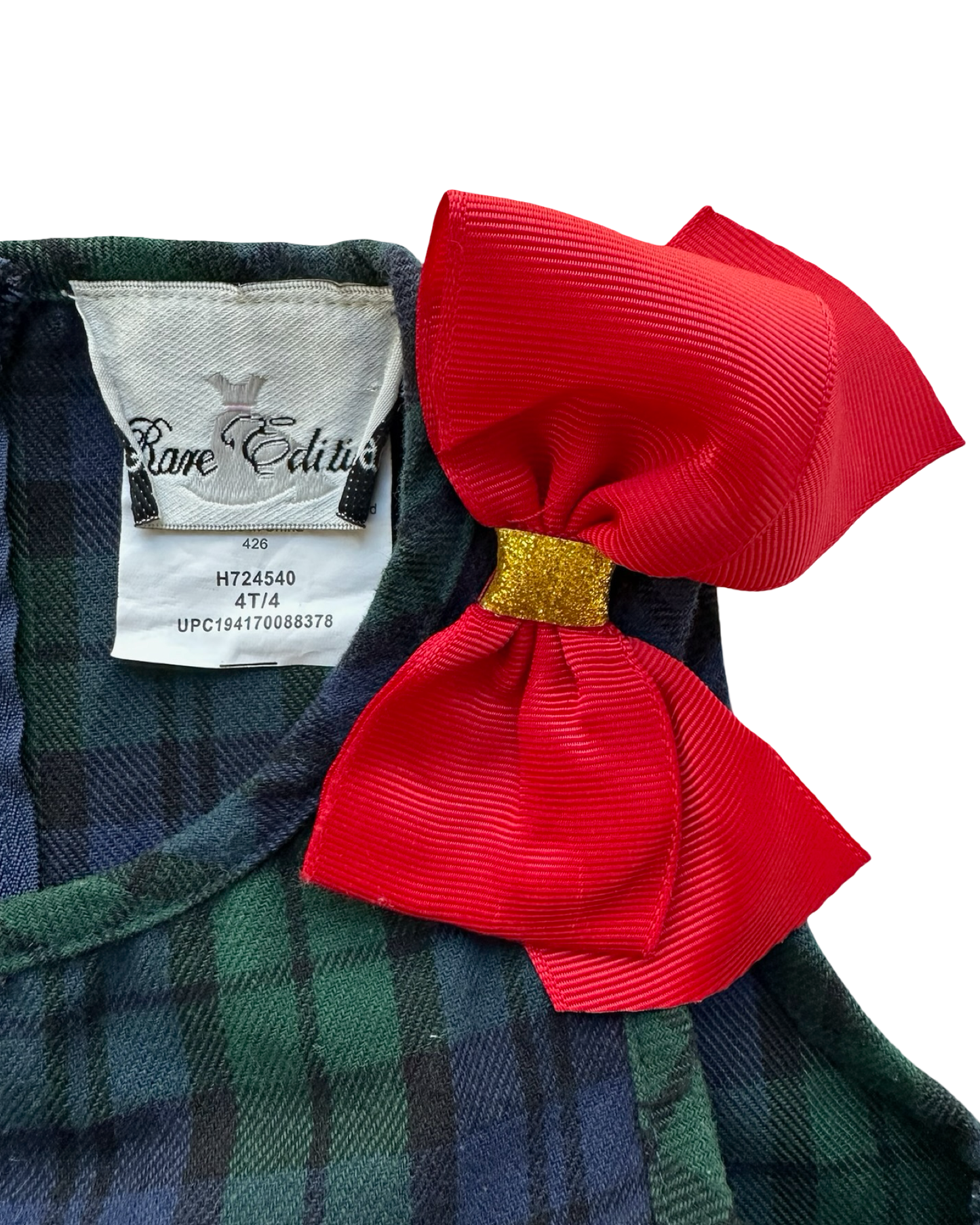 4T Toddler Girls Rare Editions Santa Sleigh Appliqué Christmas Dress