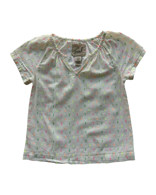2T-3T XS Toddler Girls Peek Embroidered Tunic Top