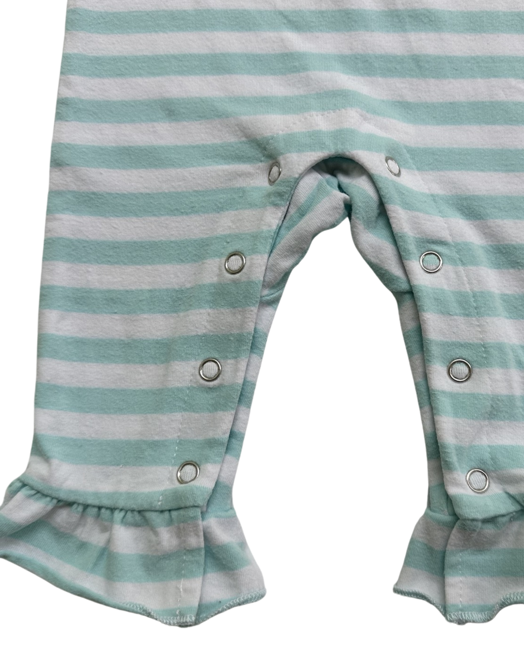 3M Baby Girl Stitchy Fish Mint Striped Gingerbread House Christmas Romper