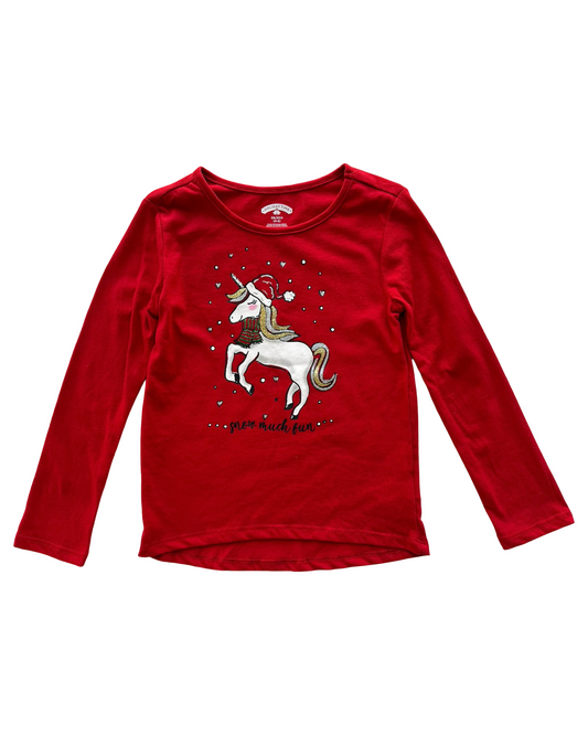 XS 4T-5T Toddler Girl Holiday Time Christmas Unicorn Sweatshirt Knit Top