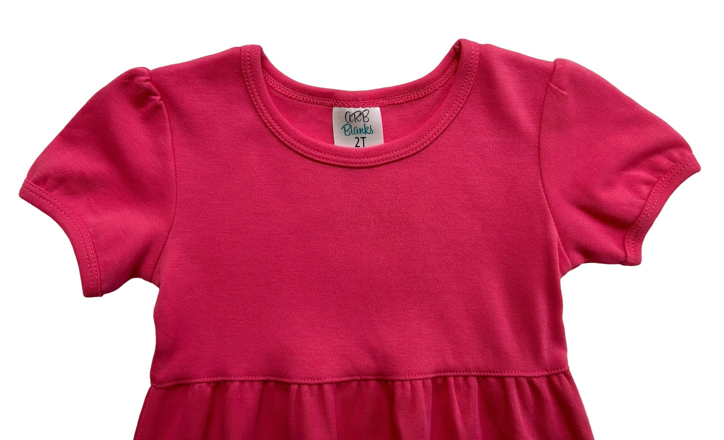 2T Toddler Girl ARB Blanks Pink Short Sleeve Ruffle Empire Waist Dress
