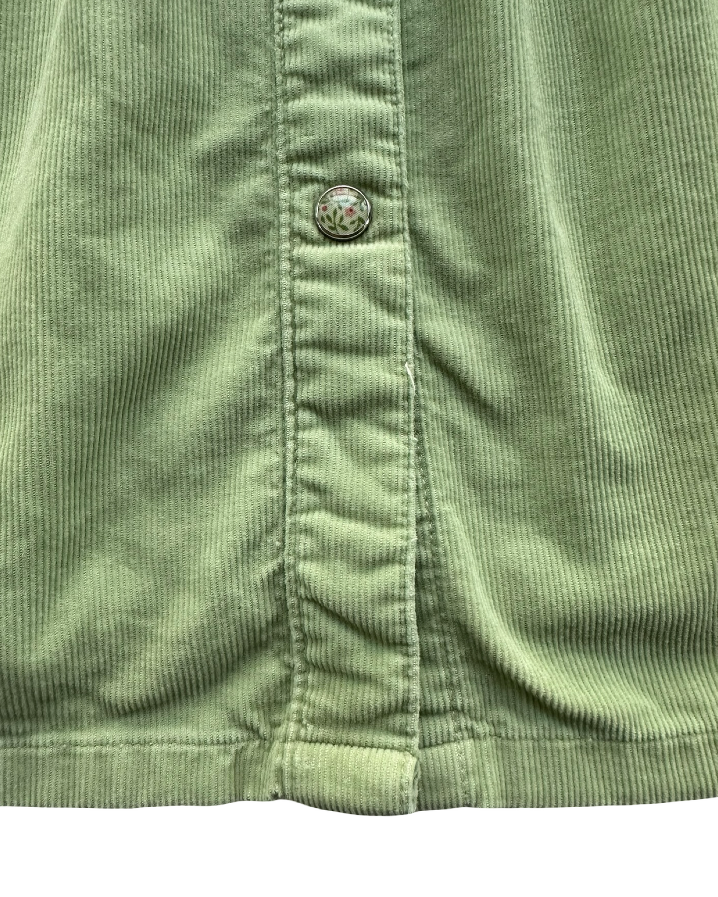 2T Toddler Girl Old Navy Fine Corduroy Long Sleeve Green Dress With Detail Floral On The Buttons