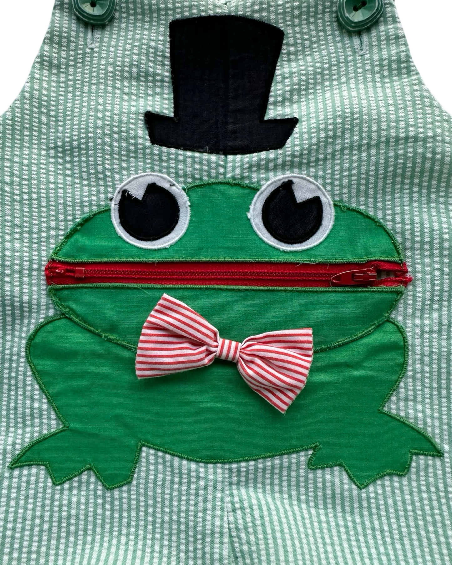 6M-9M Baby Boy Nannette Frog Smocked Romper