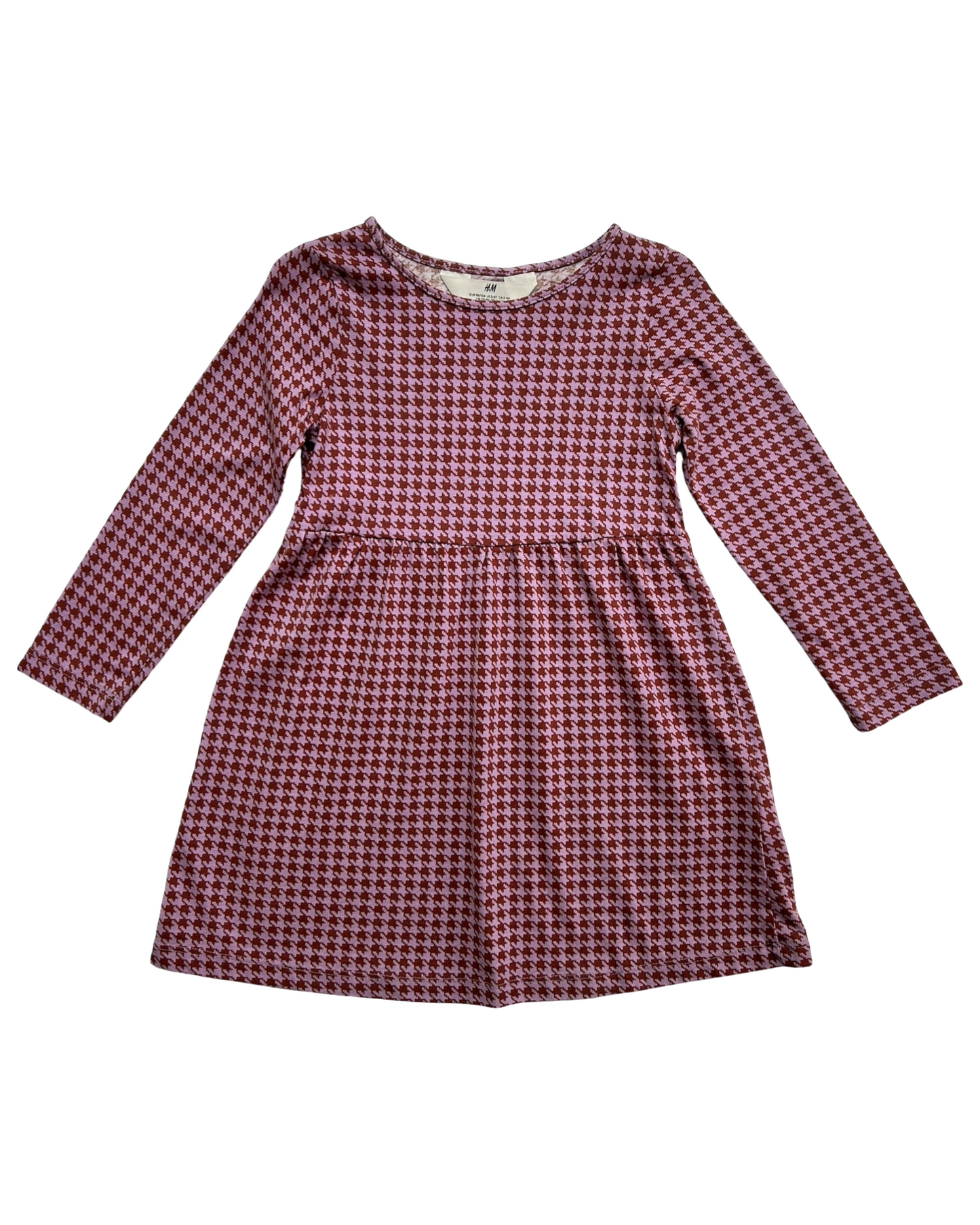 3T -4T Toddler Girls H&M Geometric Print, Long Sleeve Dress