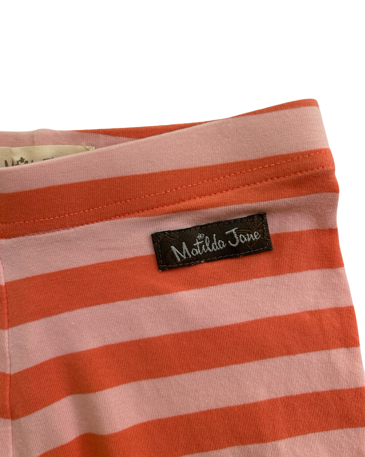 4T Toddler Girl Matilda Jane You’re A peach Halter Tunic Top And Stripe Ruffle Short 2 Piece Set.