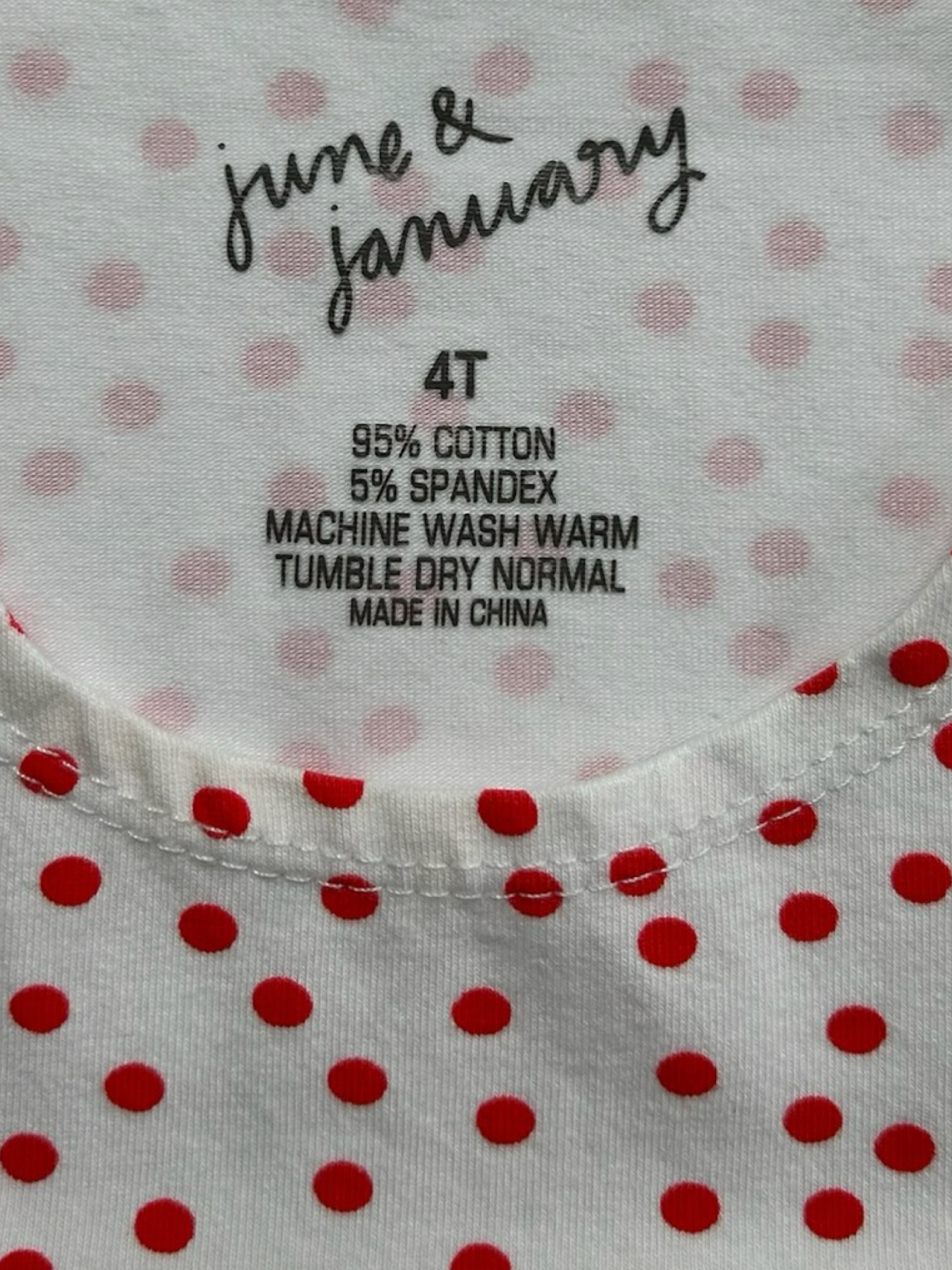 4T Toddler Girl’s June January Red Dots Crop Top.