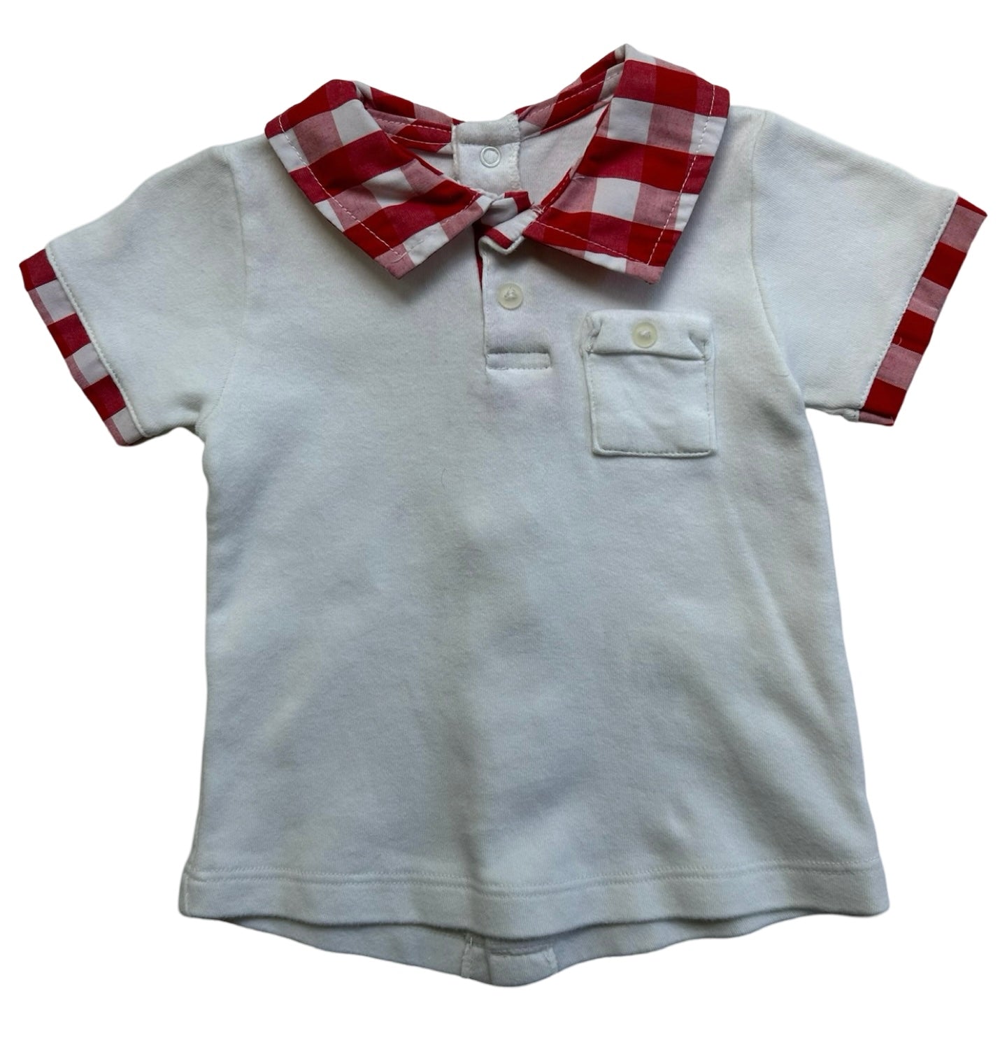 12M Baby Boys Dudu Gingham Short And Shirt With Pockets 2 Pieces Set