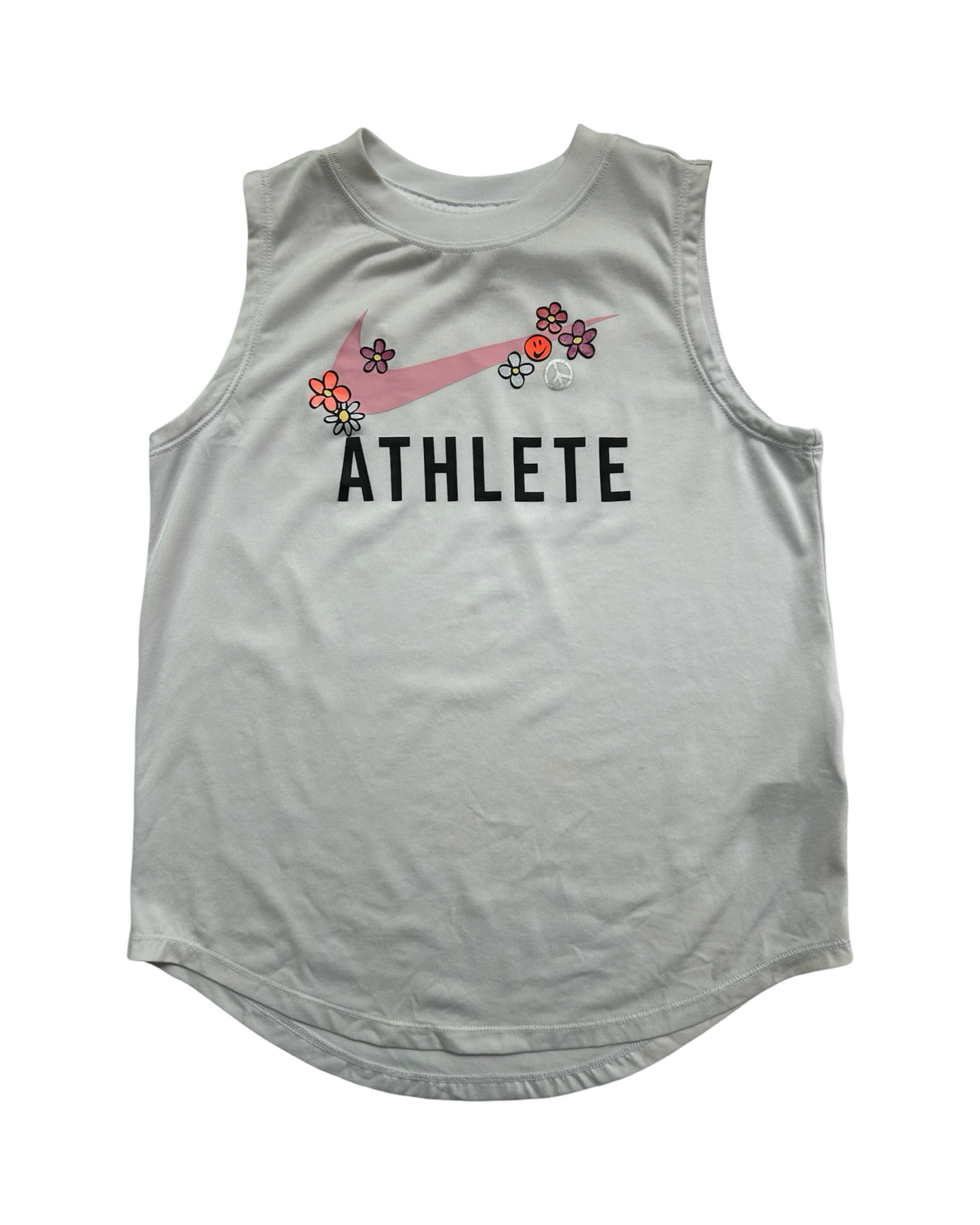 L Big Girls Nike Dri-Fit Athletic Sports Flower Tank Top.