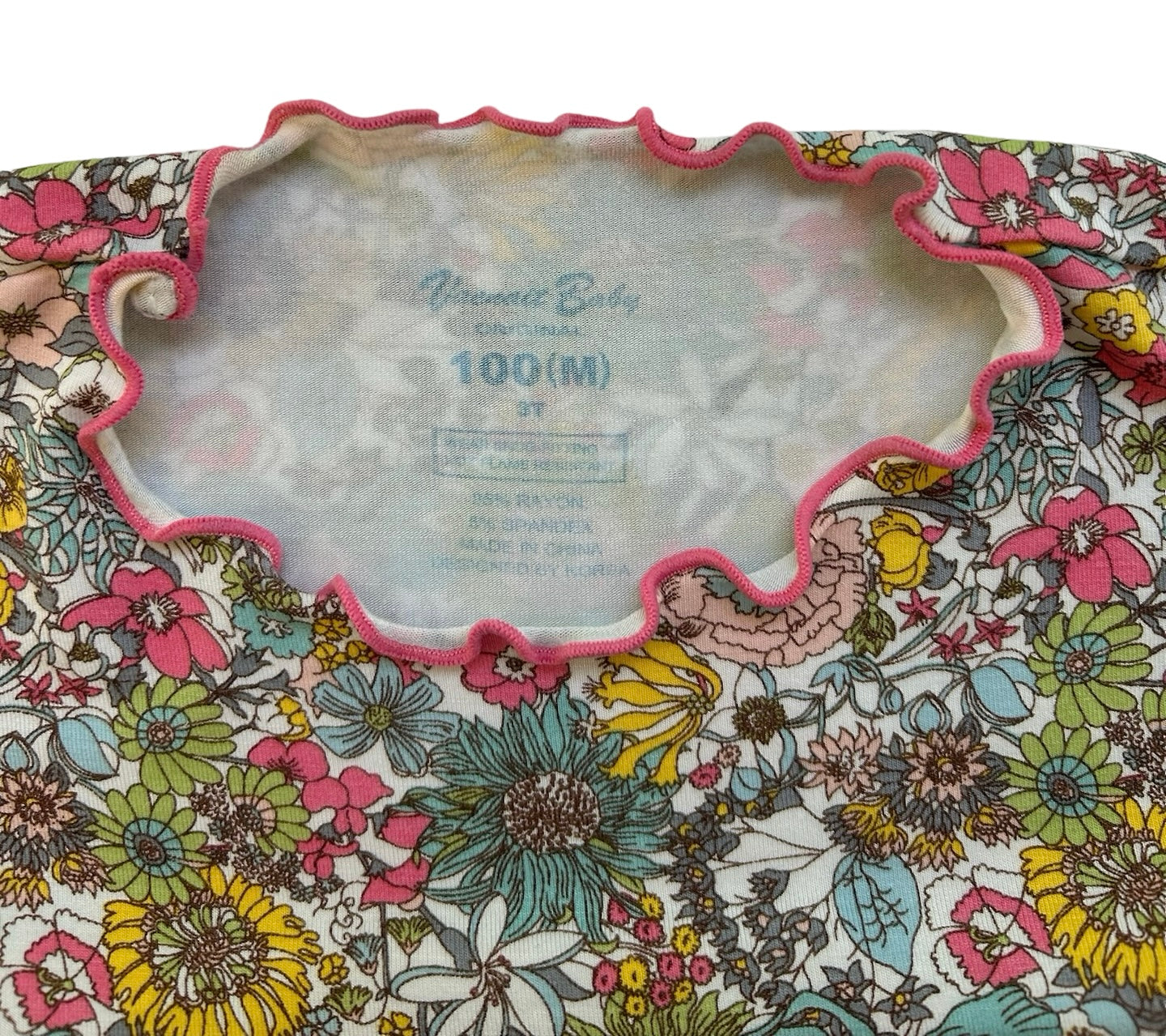 3T Toddler Girl Vaenait Baby Floral Sleepwear Pjs Top, One Piece.