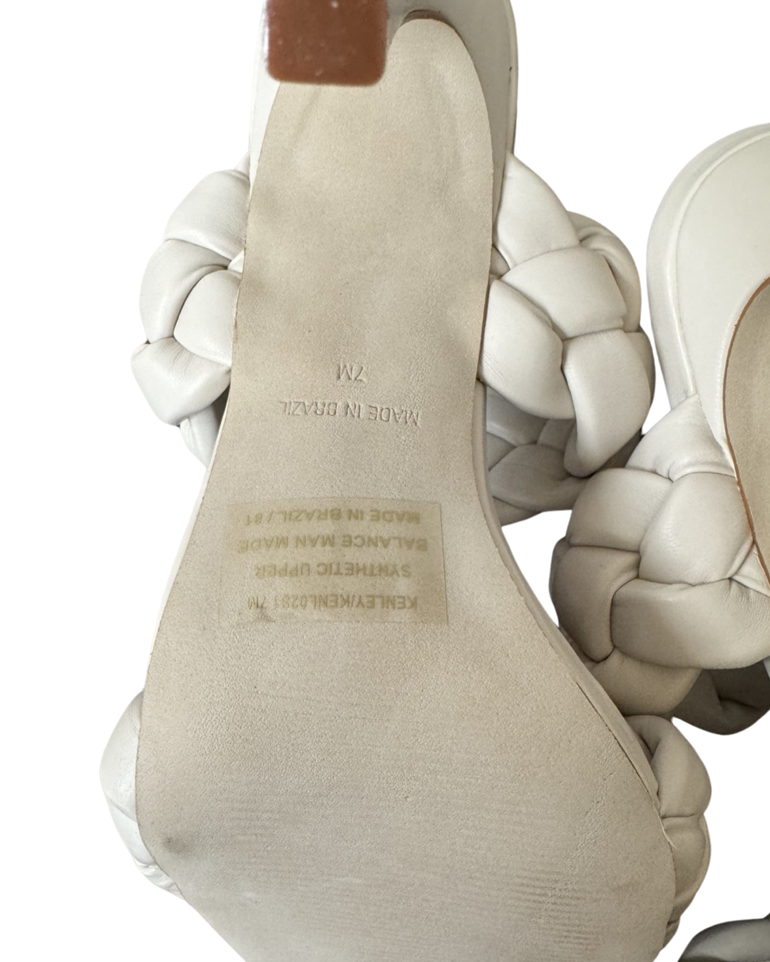 Steve Madden Kenley Off White Ivory Braided Strap Heels Women Size 7M