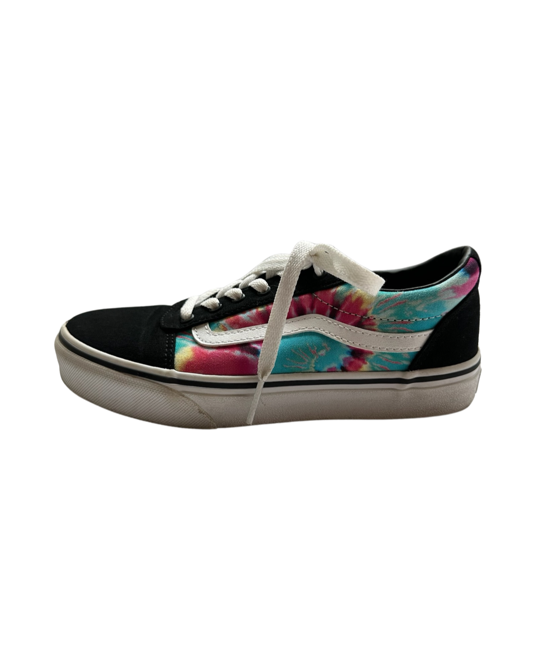 Youth Big Girls Size 3 Black Tie Dye Vans Old Skool Sk8 Shoes
