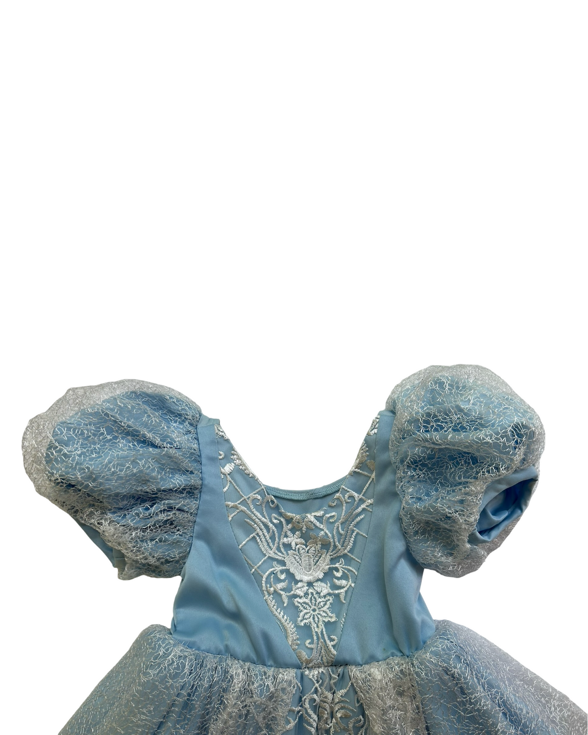2T-3T (110-cm) Toddler Girl Disney Cinderella Gown Halloween With Laces Dress.