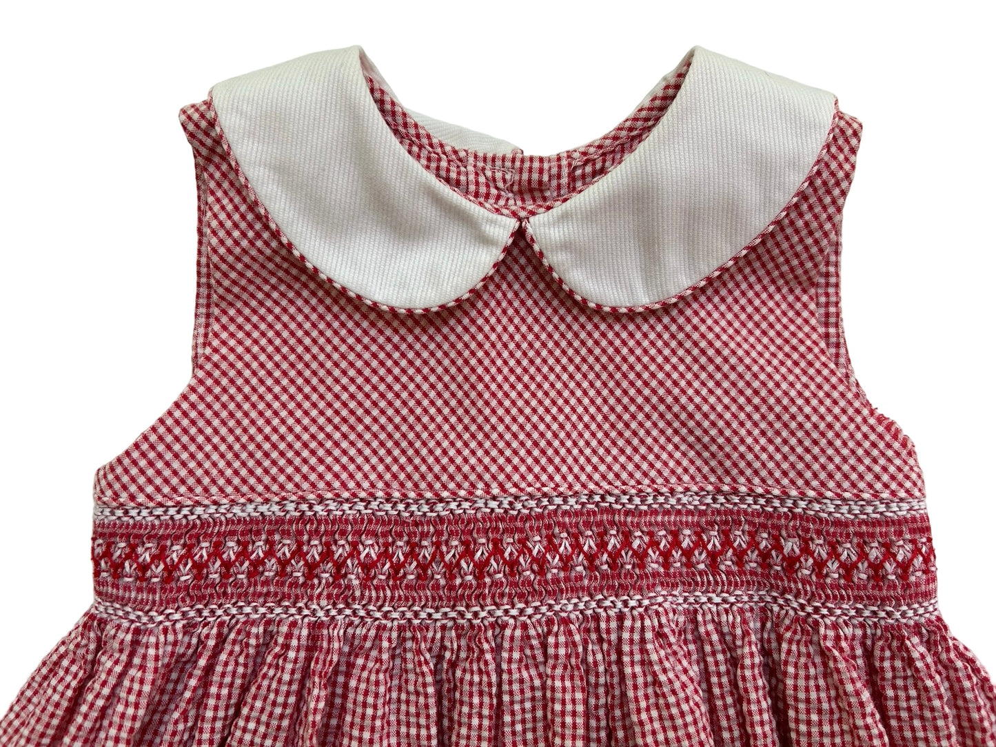 18M Baby Girl’s Rare Editions Pink Gingham Dress Whit Diaper Cover.