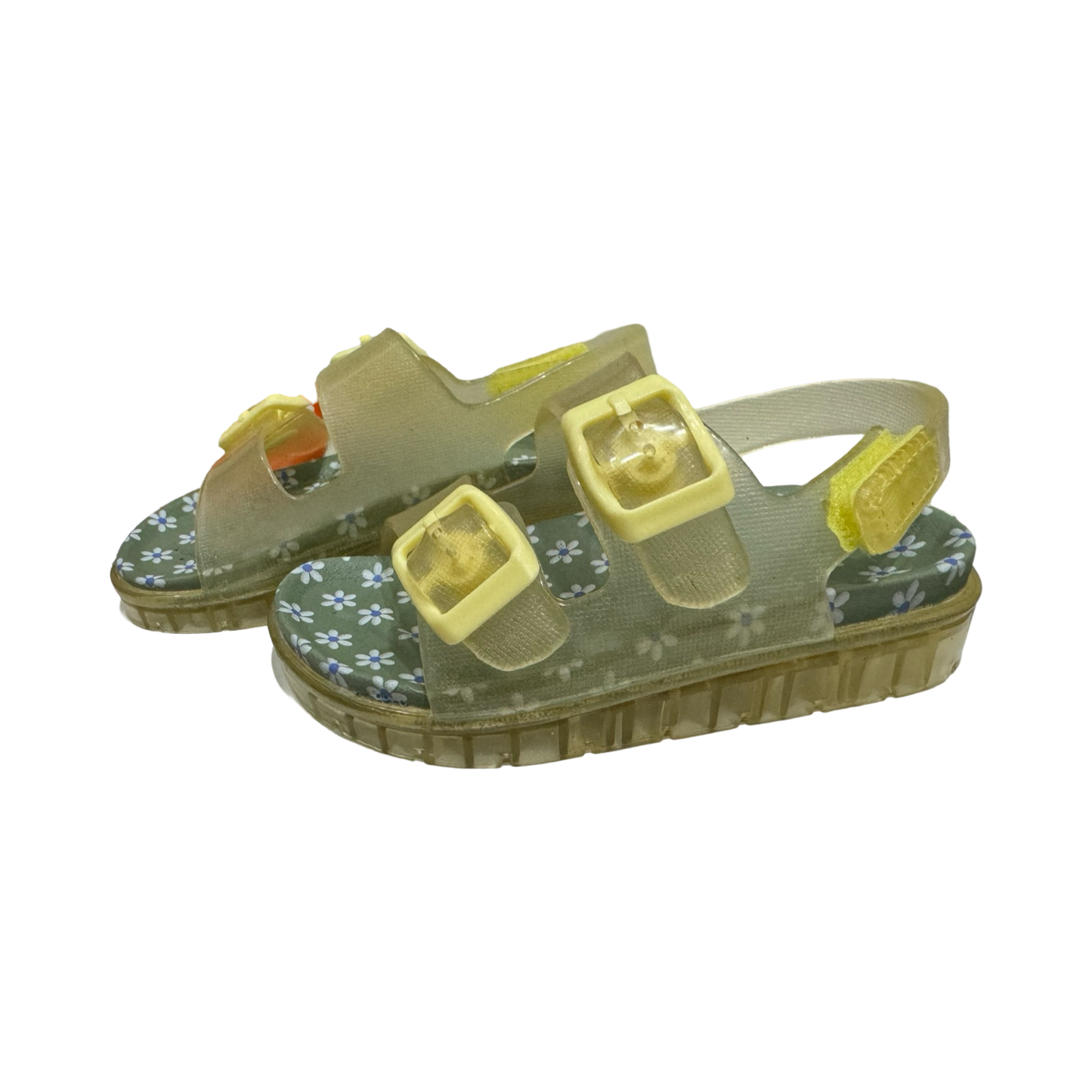 7C Toddler Girl Wonder Nation Yellow Daisy Jelly Sandals