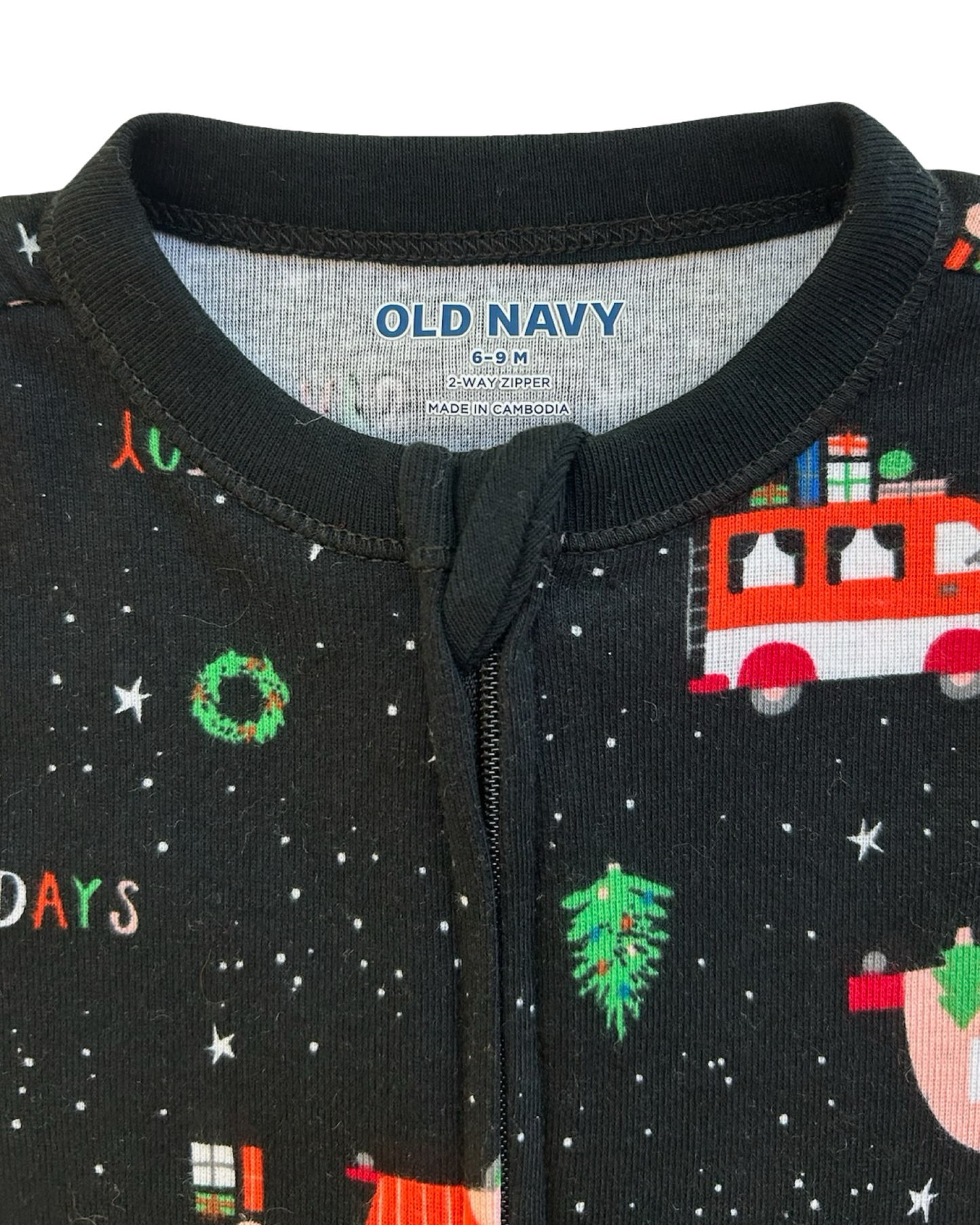 6M-9M Baby Boys/Girls (UNISEX) Old Navy Holiday Camper Footed Pajama.