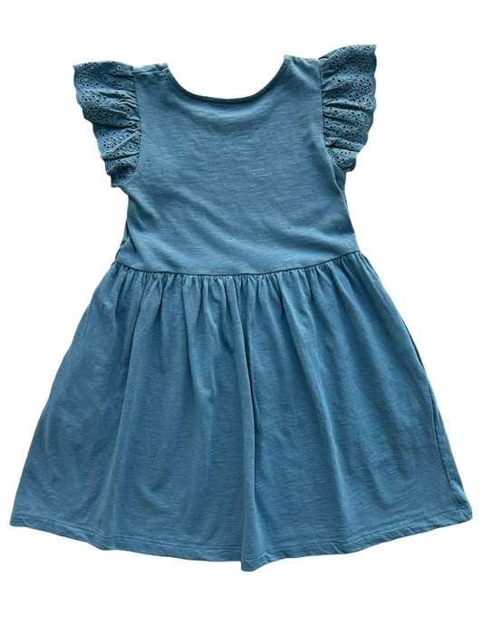 XS 4-5Y Toddler Girls Cat & Jack Flutter Sleeve Eyelet Lace Dress. NWT