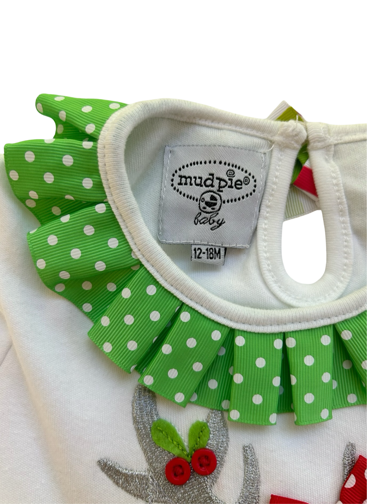 12M-18M Baby Girls Mud Pie Christmas Baby Reindeer Tights Skirt Holiday 2 Pieces Set