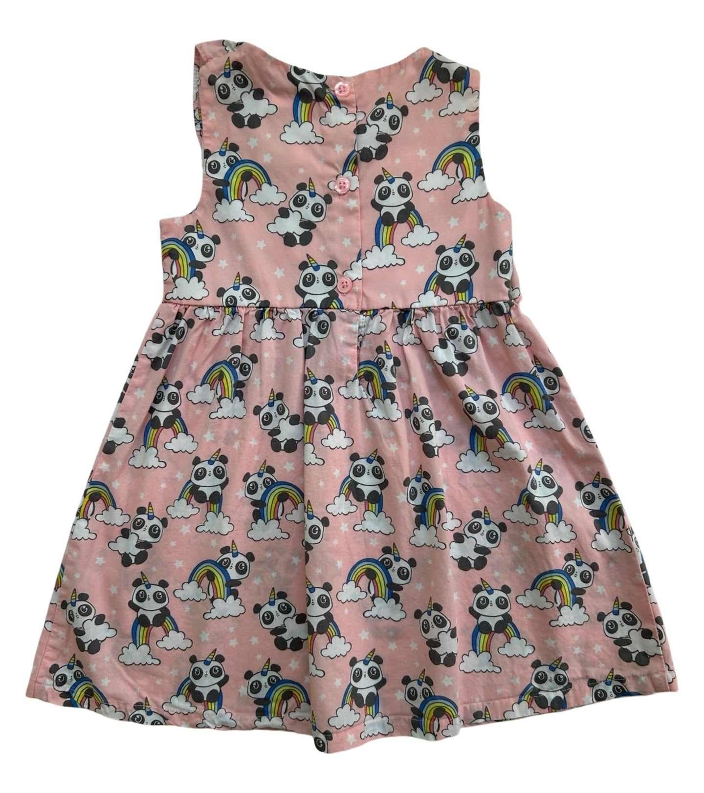 2T Toddler Girls Penny M Sleeveless Panda / Rainbow Dress.