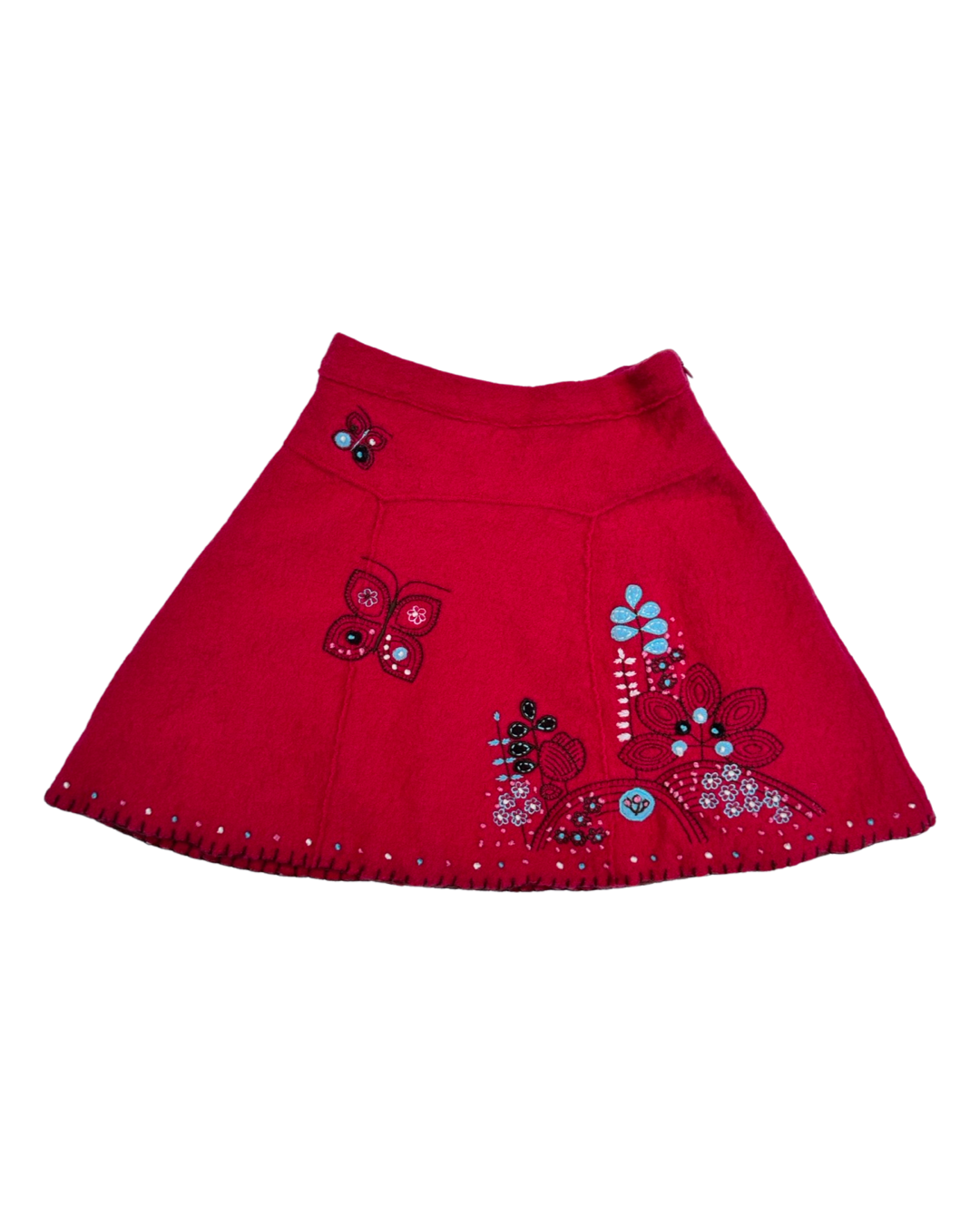 4T Toddler Girl DPAM Pink Wool Embroidered Vest and Matching Skirt