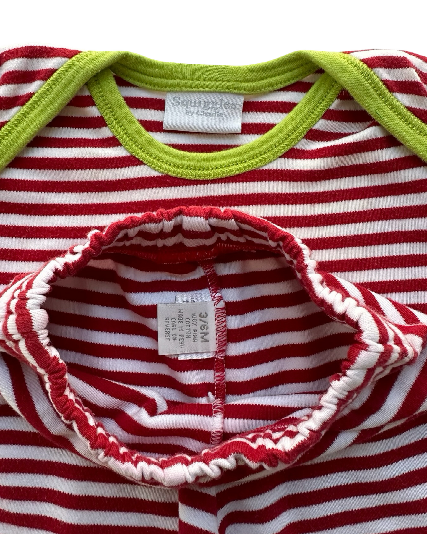 3M - 6M Baby Boy Squiggles Striped Christmas PJs 2 pc set