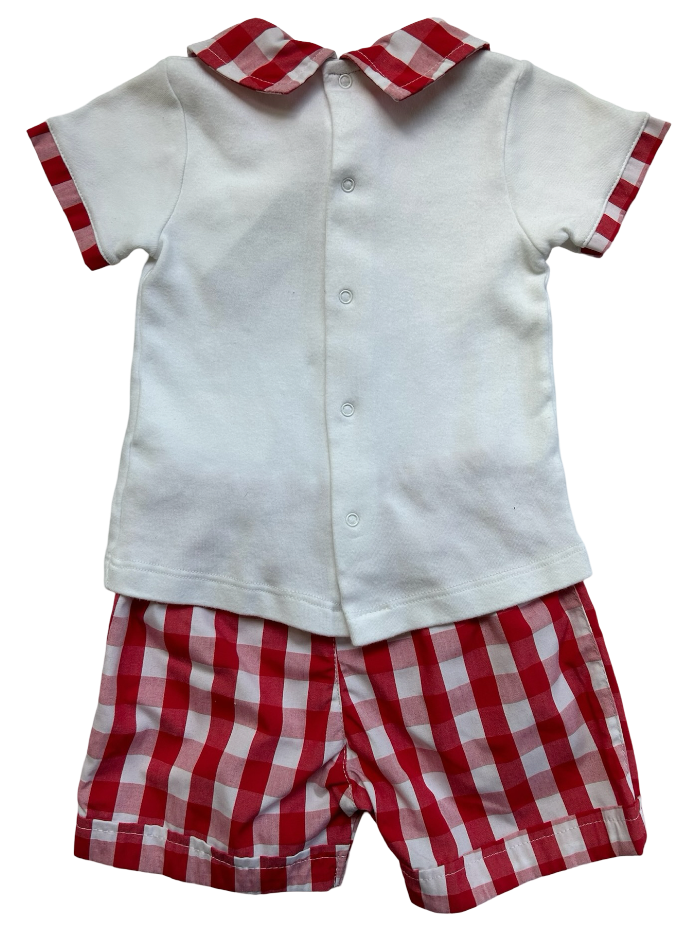 12M Baby Boys Dudu Gingham Short And Shirt With Pockets 2 Pieces Set