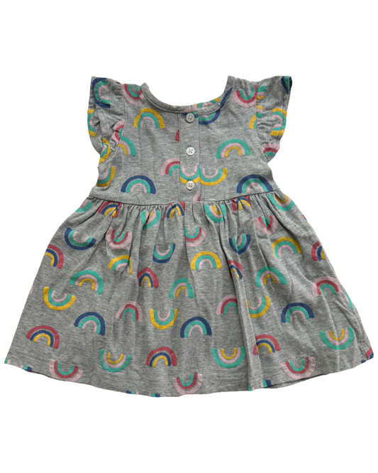 6M Baby Girls Carters Gray Rainbow Dress