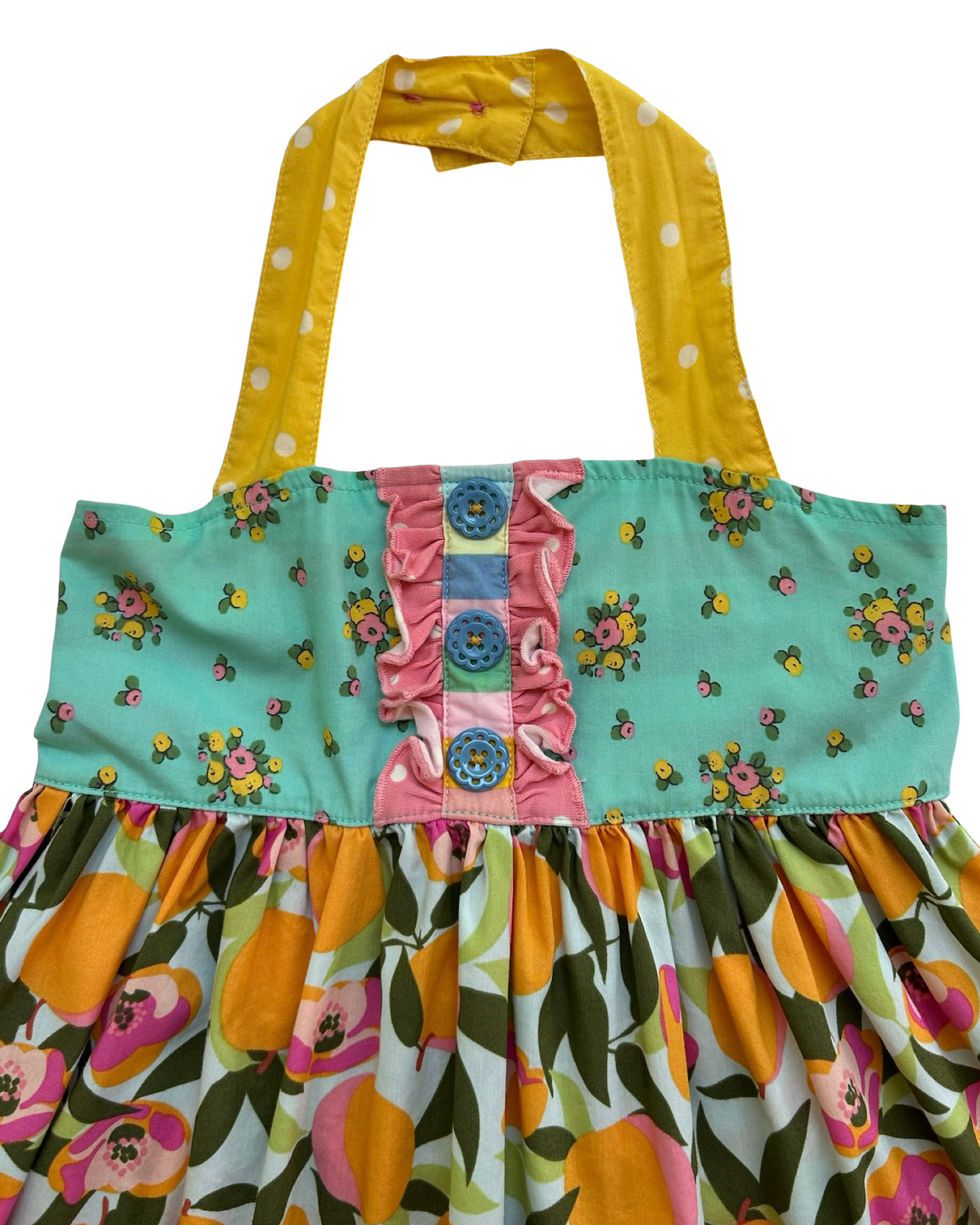 4T Toddler Girl Matilda Jane You’re A peach Halter Tunic Top And Stripe Ruffle Short 2 Piece Set.